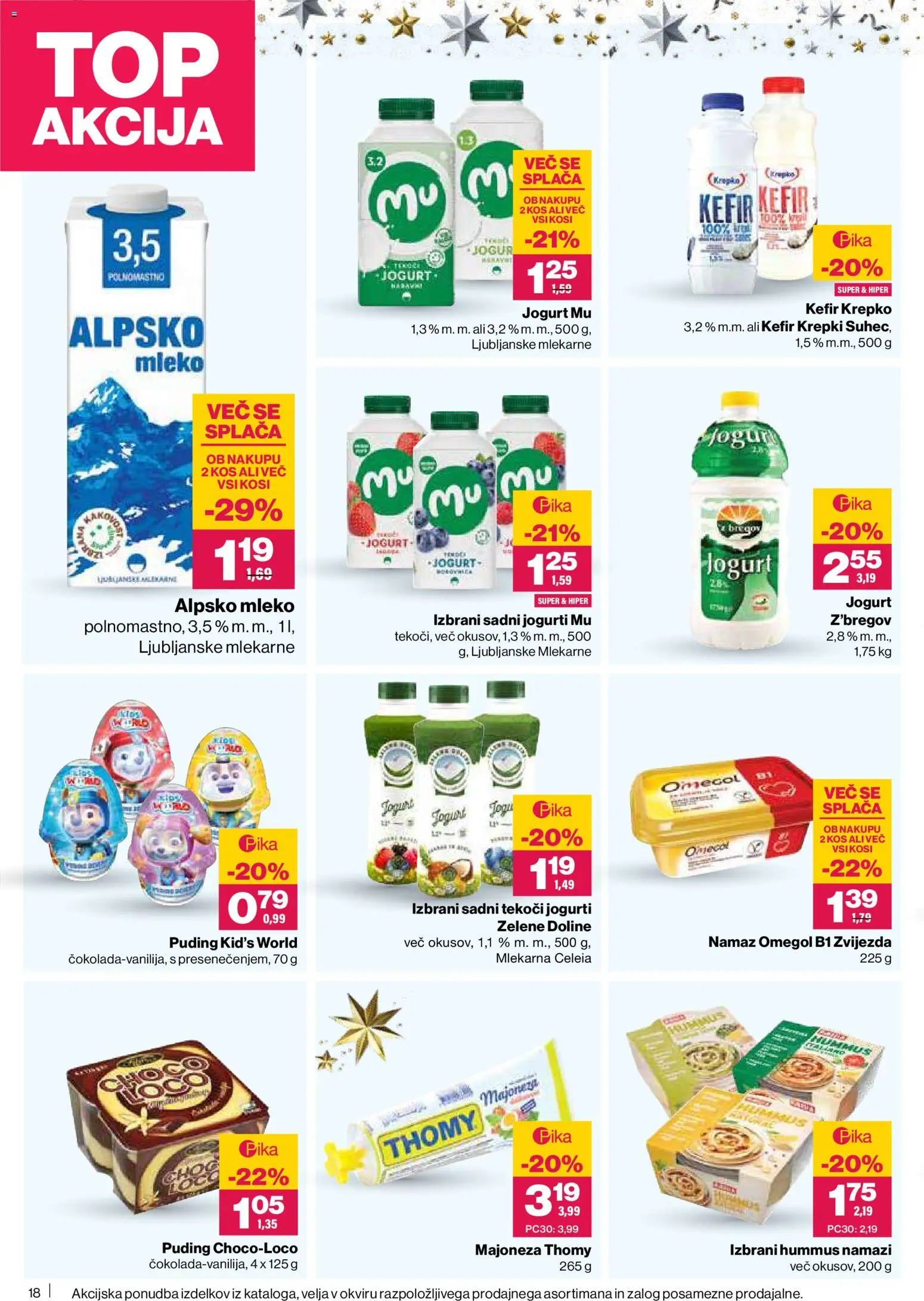 Novi Mercator katalog ponudbe – veljaven od 11.12.2025 | Stran: 18 | Izdelki: Puding, Namaz, Kos, Mleko