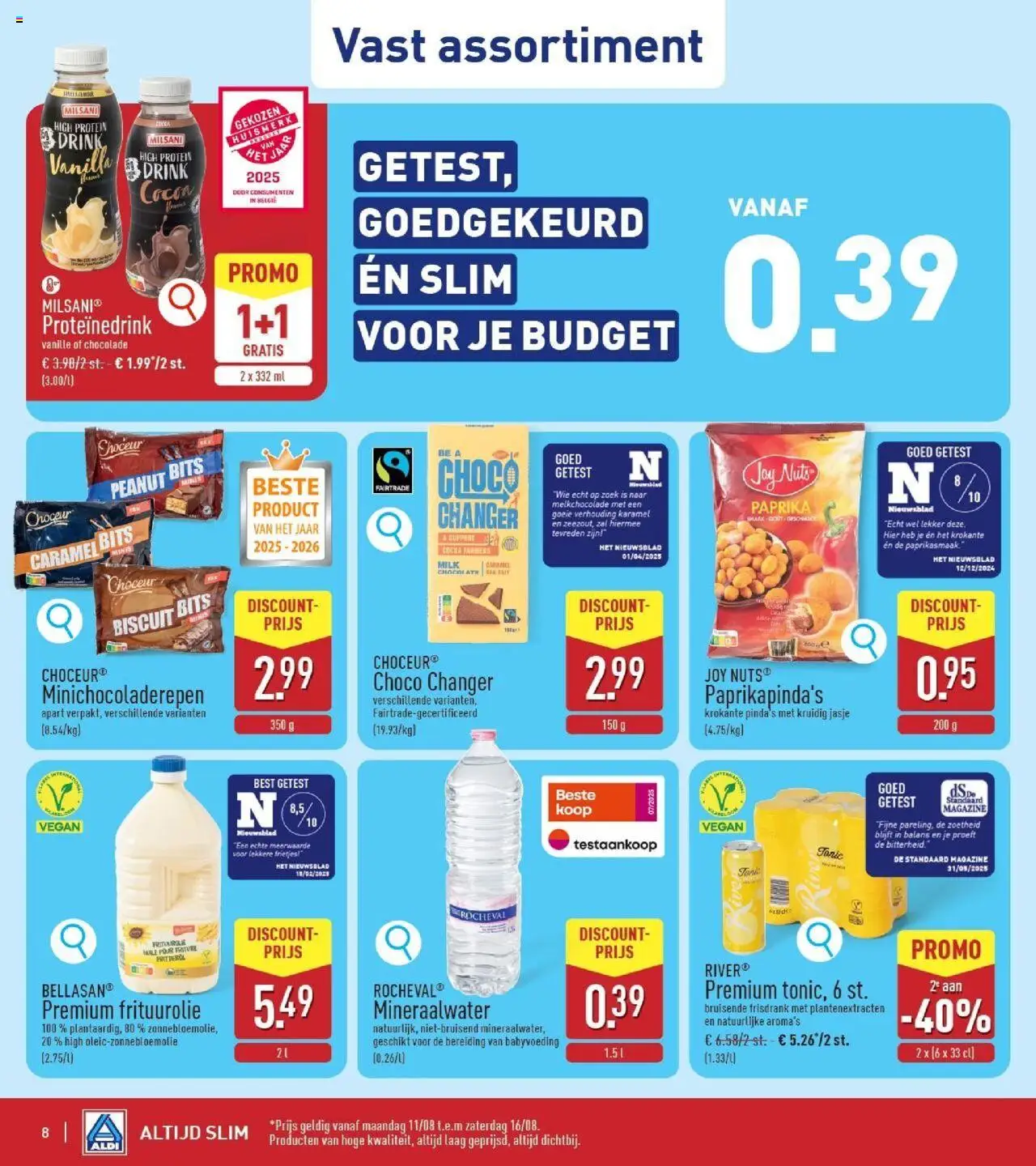  | Pagina: 8 | Producten: Frisdrank, Mineraalwater, Chocolade