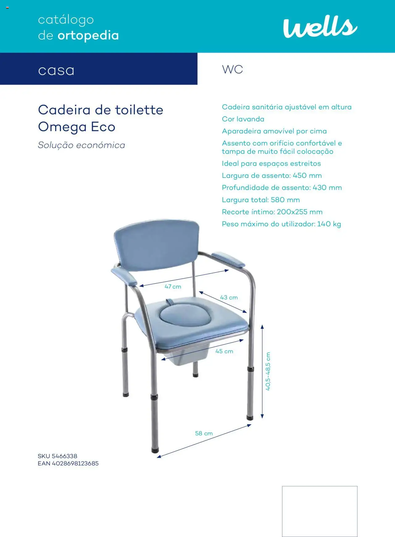 Well’s Catálogo de Ortopedia │ válido de 12.02.2024 | Página: 148 | Produtos: Cadeira
