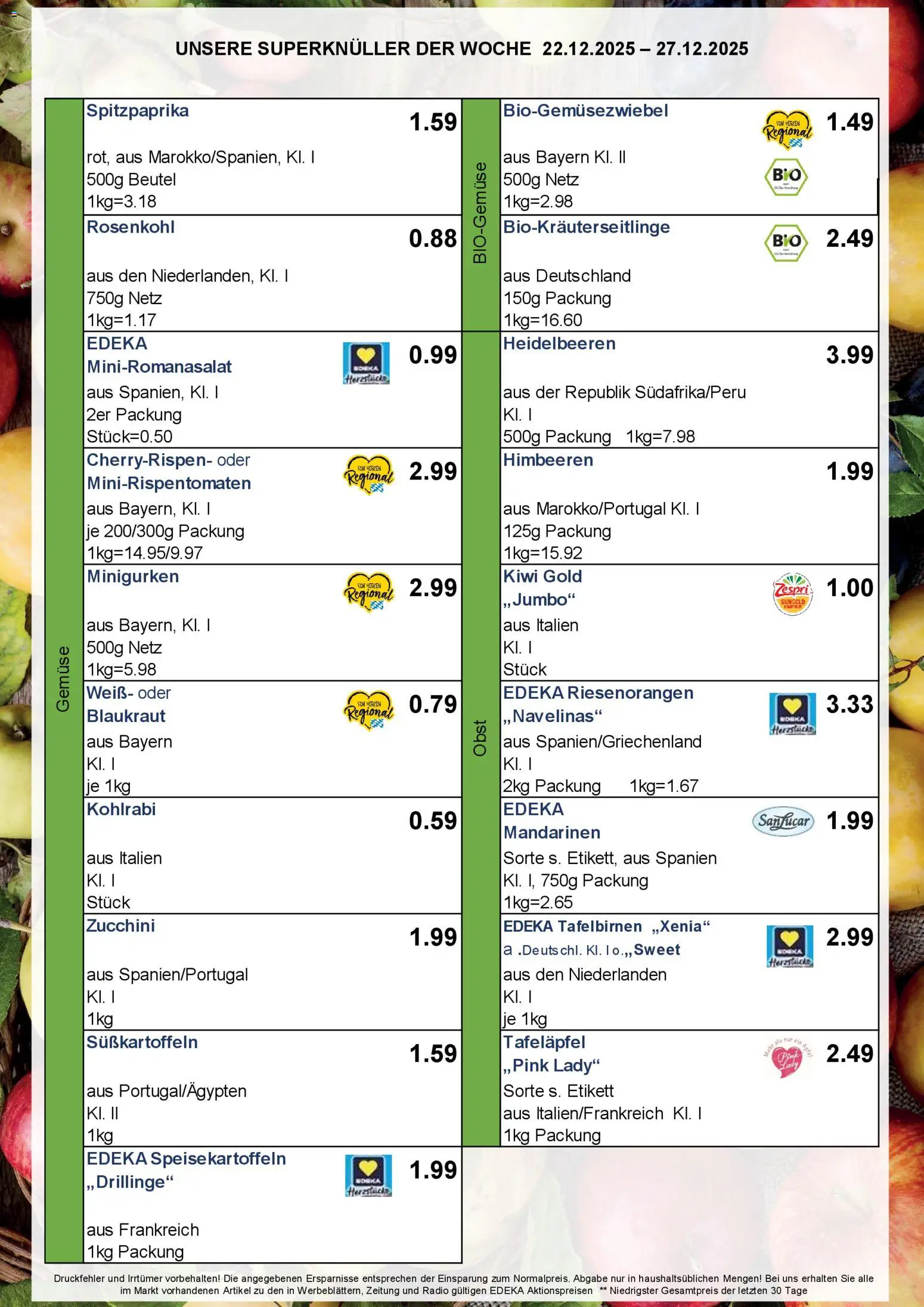 Simmel - Bayern – gültig ab 22.12.2025 | Seite: 8 | Produkte: Himbeeren, Kohlrabi, Mandarinen, Radio