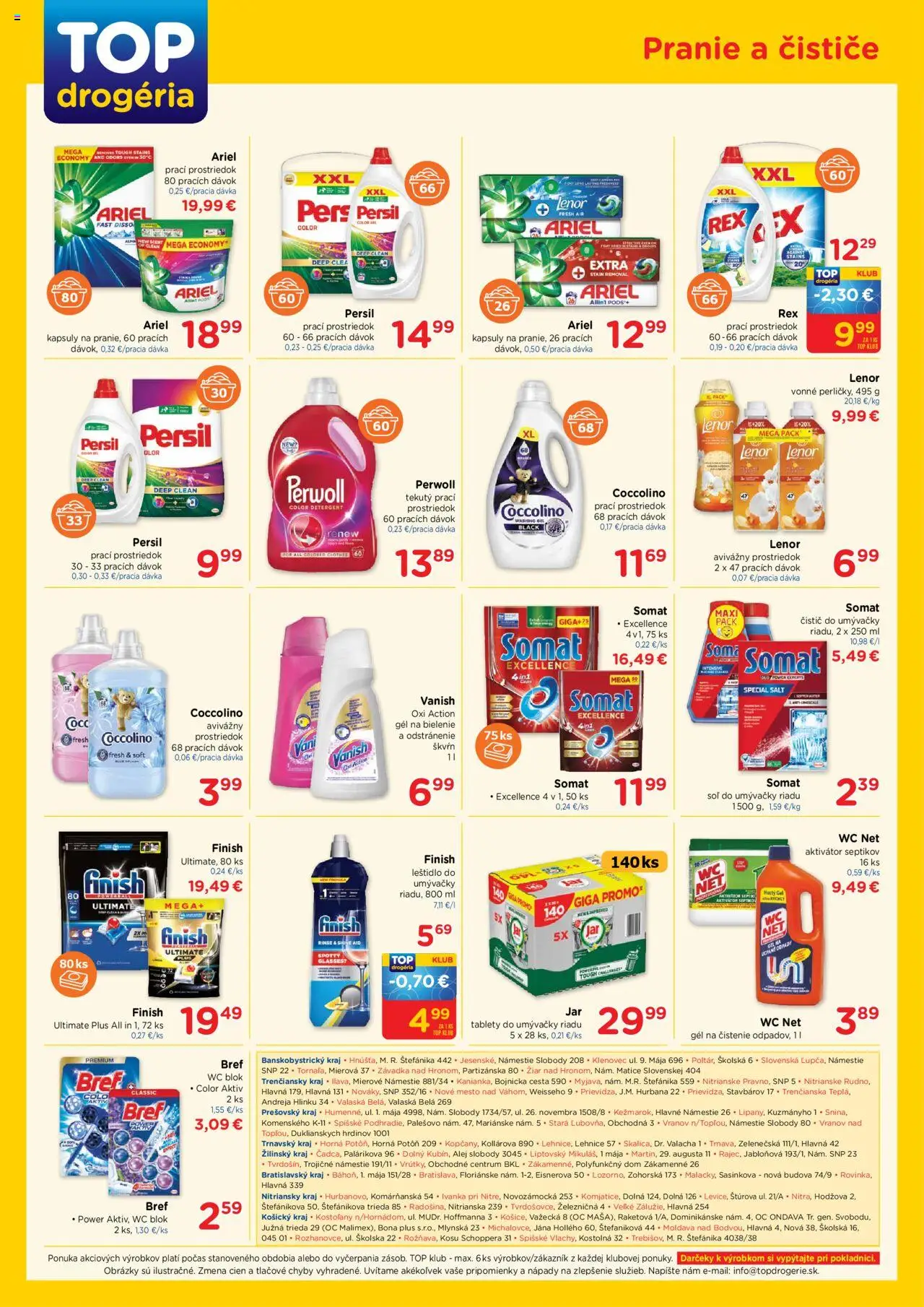 TOP Drogéria leták │ platný od 28.07.2025 | Strana: 4 | Produkty: Persil, Wc, Tablety do umývačky riadu, Ariel