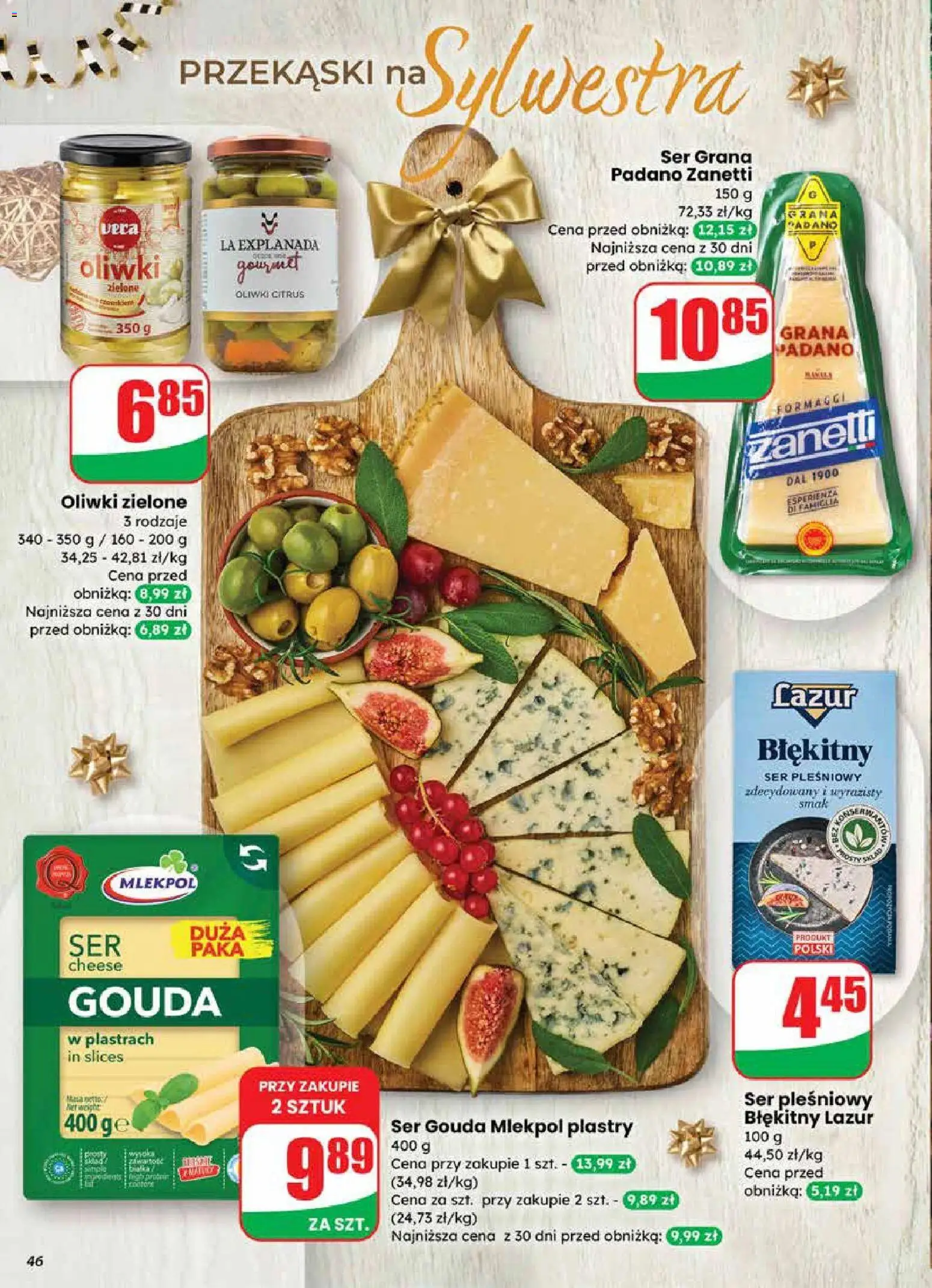 Dino Gazetka od 27.12.2025 | Strona: 46 | Produkty: Oliwki zielone, Ser grana padano, Ser, Ser gouda