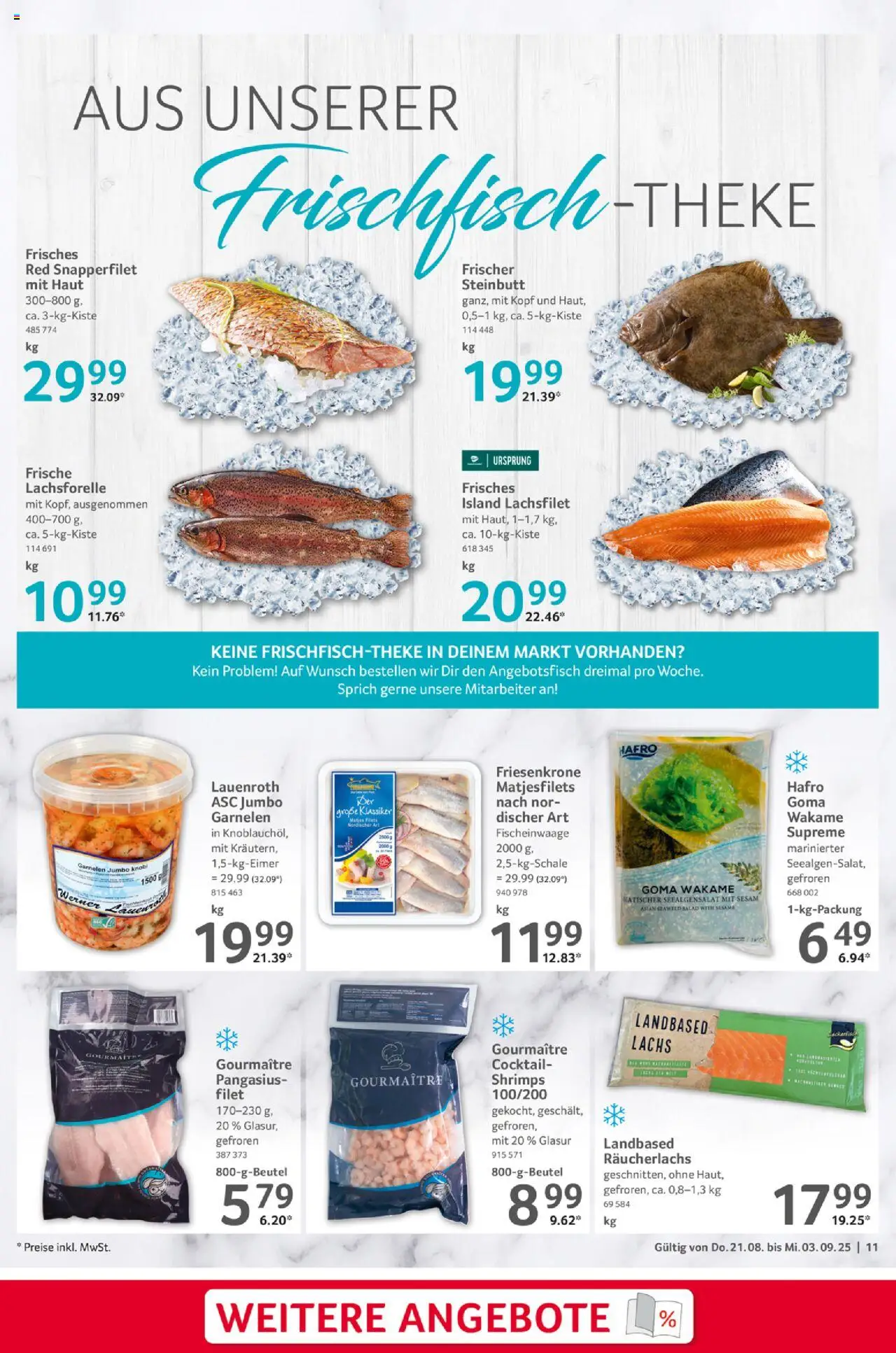 Selgros Gastronomie - gültig ab dem 21.08.2025 | Seite: 11 | Produkte: Garnelen, Lachs, Räucherlachs
