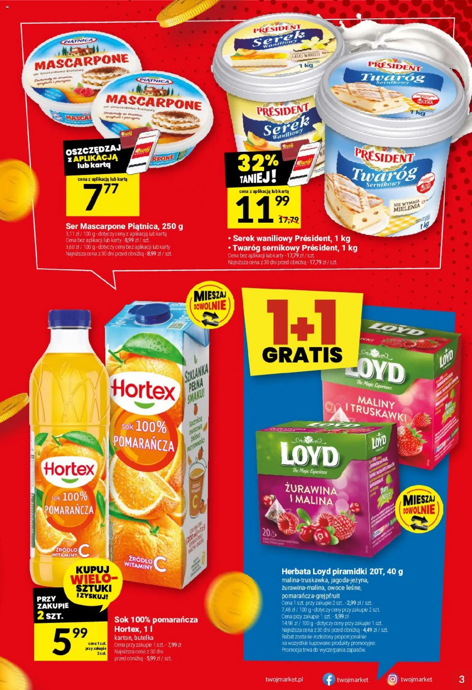 Twój Market Gazetka od 19.11.2025 | Strona: 3 | Produkty: Karta, Serek, Herbata, Twaróg