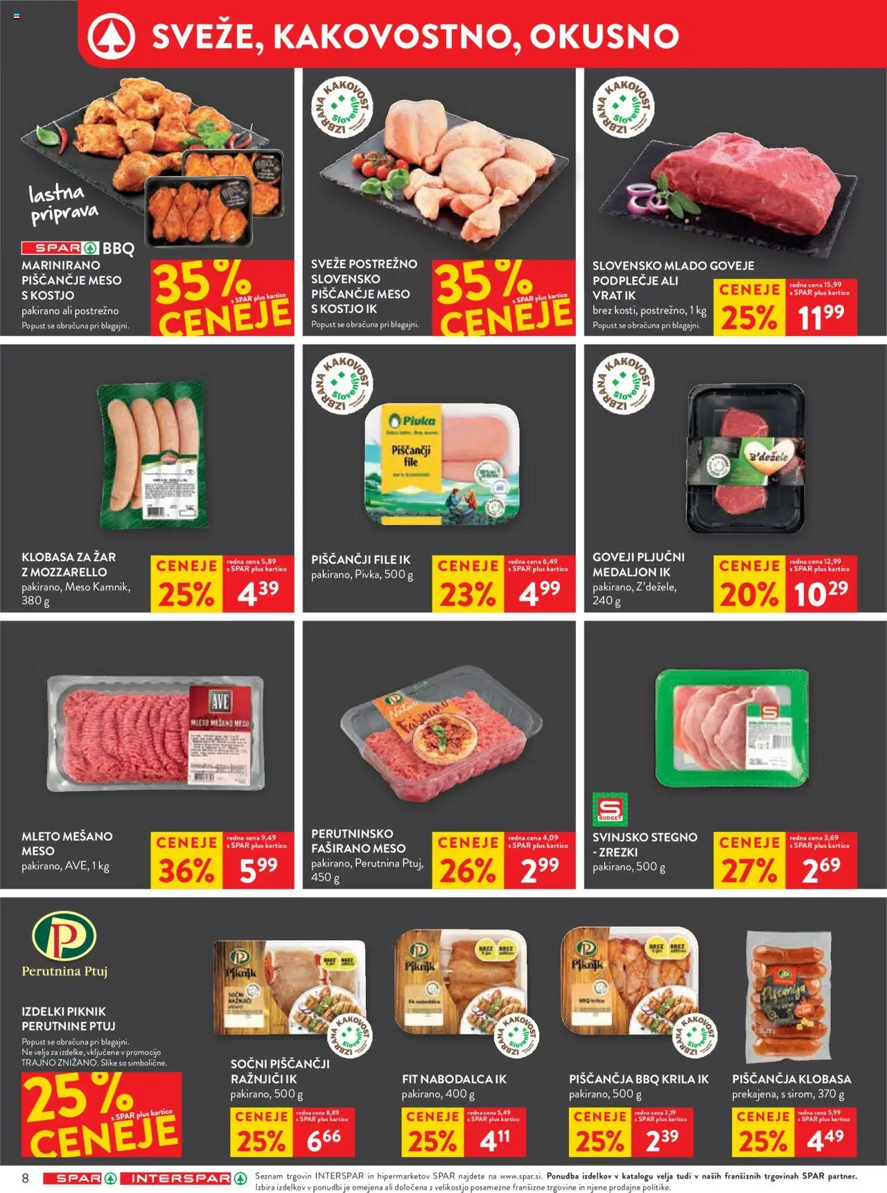 Spar katalog 32/25 │ velja od 06.08.2025 | Stran: 10 | Izdelki: Zar, Ražnjiči, Zrezki, Piscancje meso