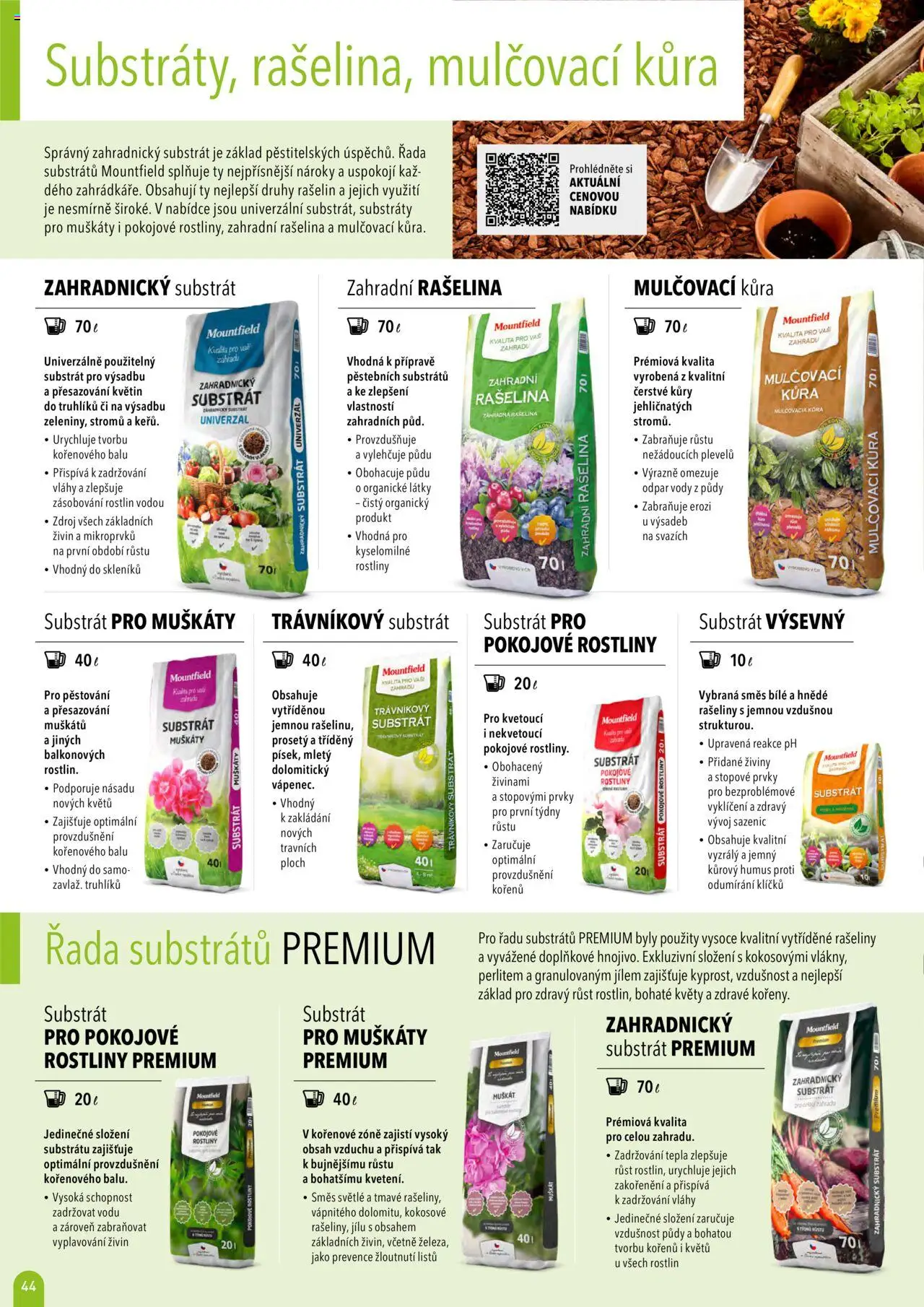 Mountfield katalog 2025 od 16.04.2025 | Strana: 44 | Produkty: Muškáty, Zahrada, Mulčovací kůra, Rostliny