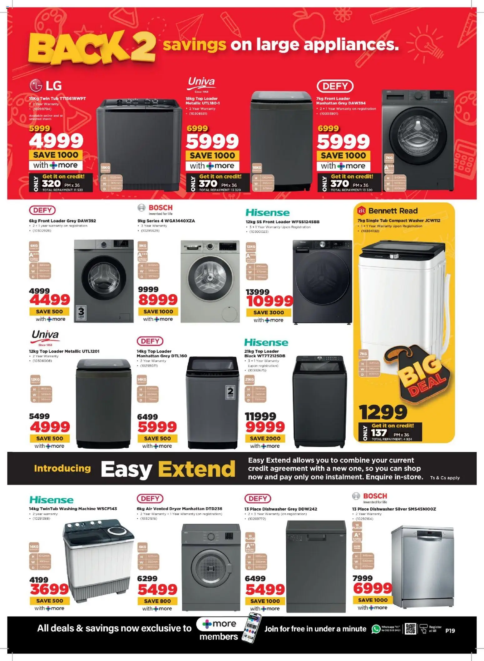 New HiFi Corp catalogue – valid from 29.12.2025 | Page: 19 | Products: Washing machine, Dryer, Dishwasher