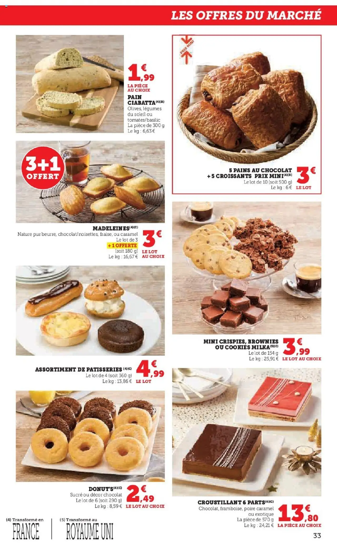 {H1} | Page: 33 | Produits: Sucre, Poire, Pain, Chocolat
