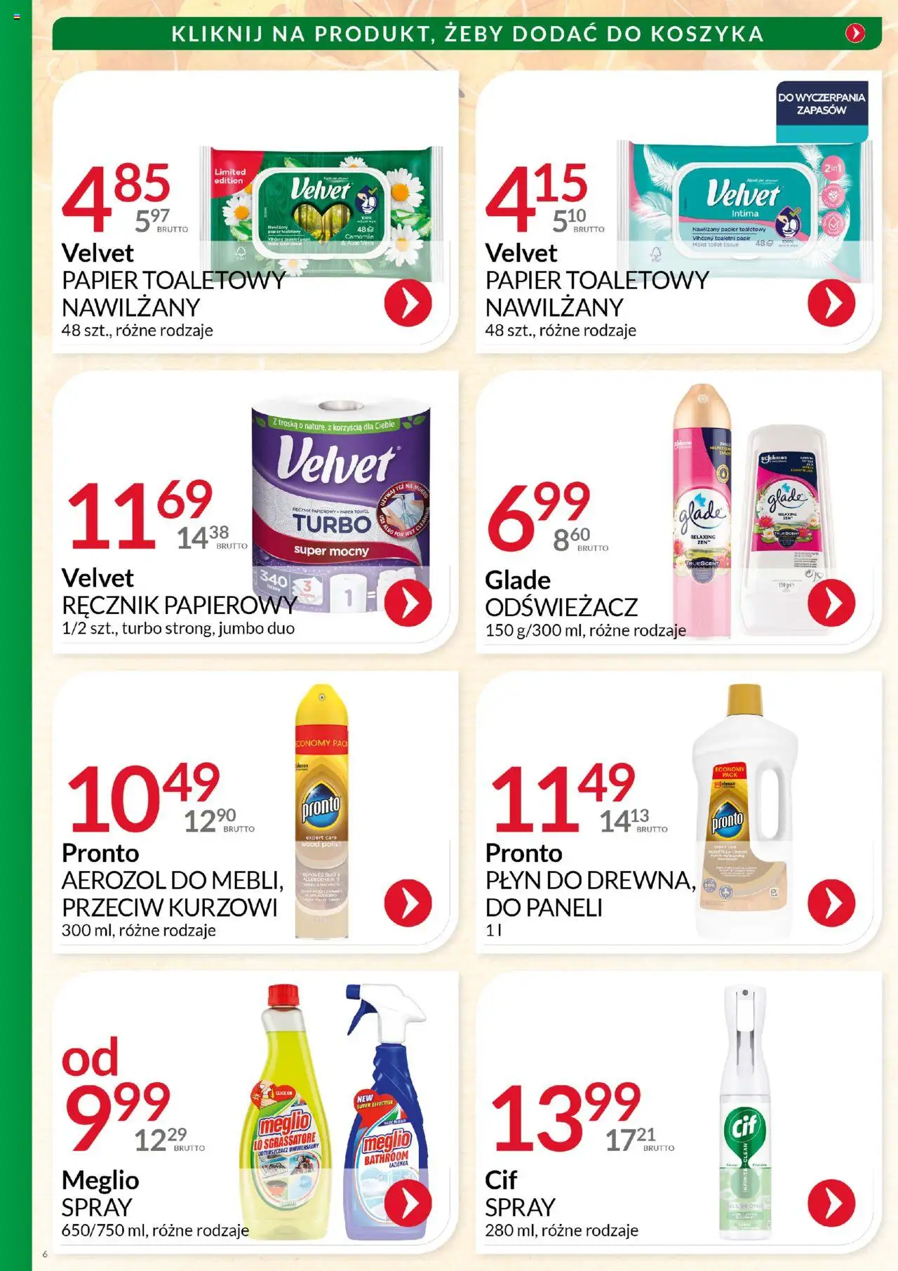 Eurocash Gazetka - Katalog Artykułów Chemicznych od 01.10.2025 | Strona: 6 | Produkty: Meglio, Odświeżacz, Papier toaletowy, Ręcznik papierowy