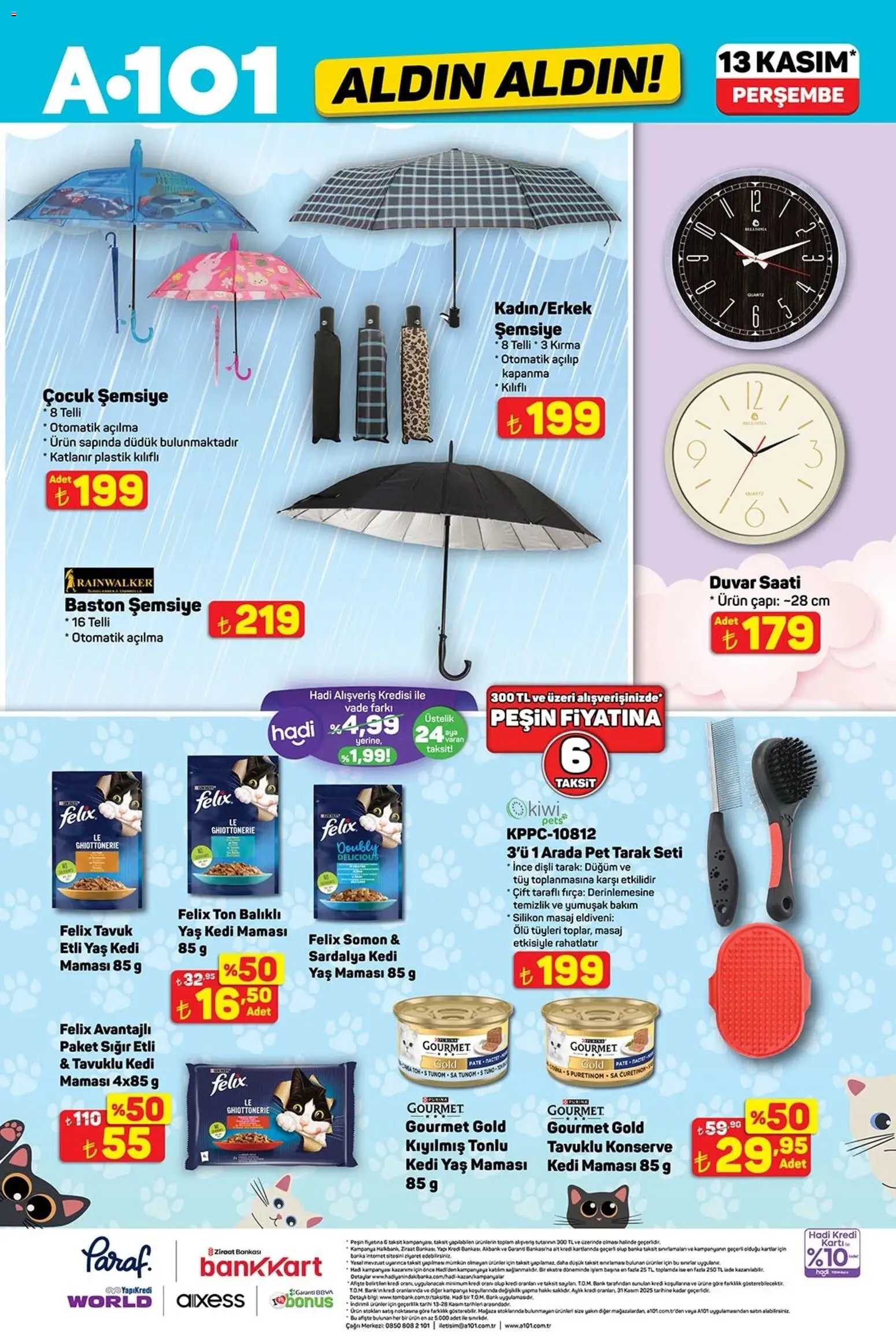 A101 Katalog Aldın Aldın - 13.11.2025 tarihinden itibaren geçerlidir | Sayfa: 12 | Ürünler: Çift taraflı, Fırça, Şemsiye, Somon