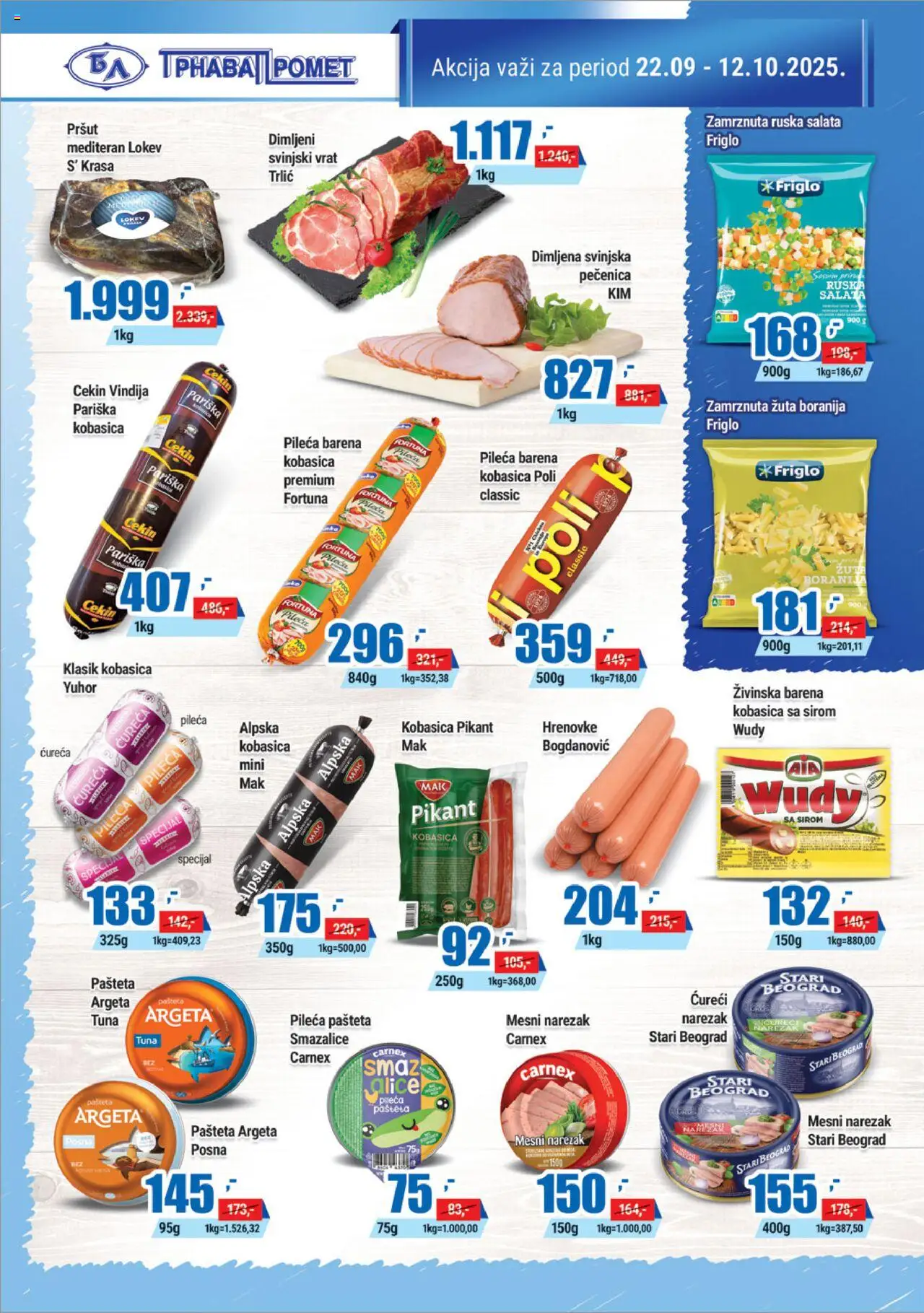 Trnava Promet katalog - važi od 22.09.2025 | Strana: 4 | Proizvode: Salata, Svinjski vrat, Mesni narezak, Pašteta
