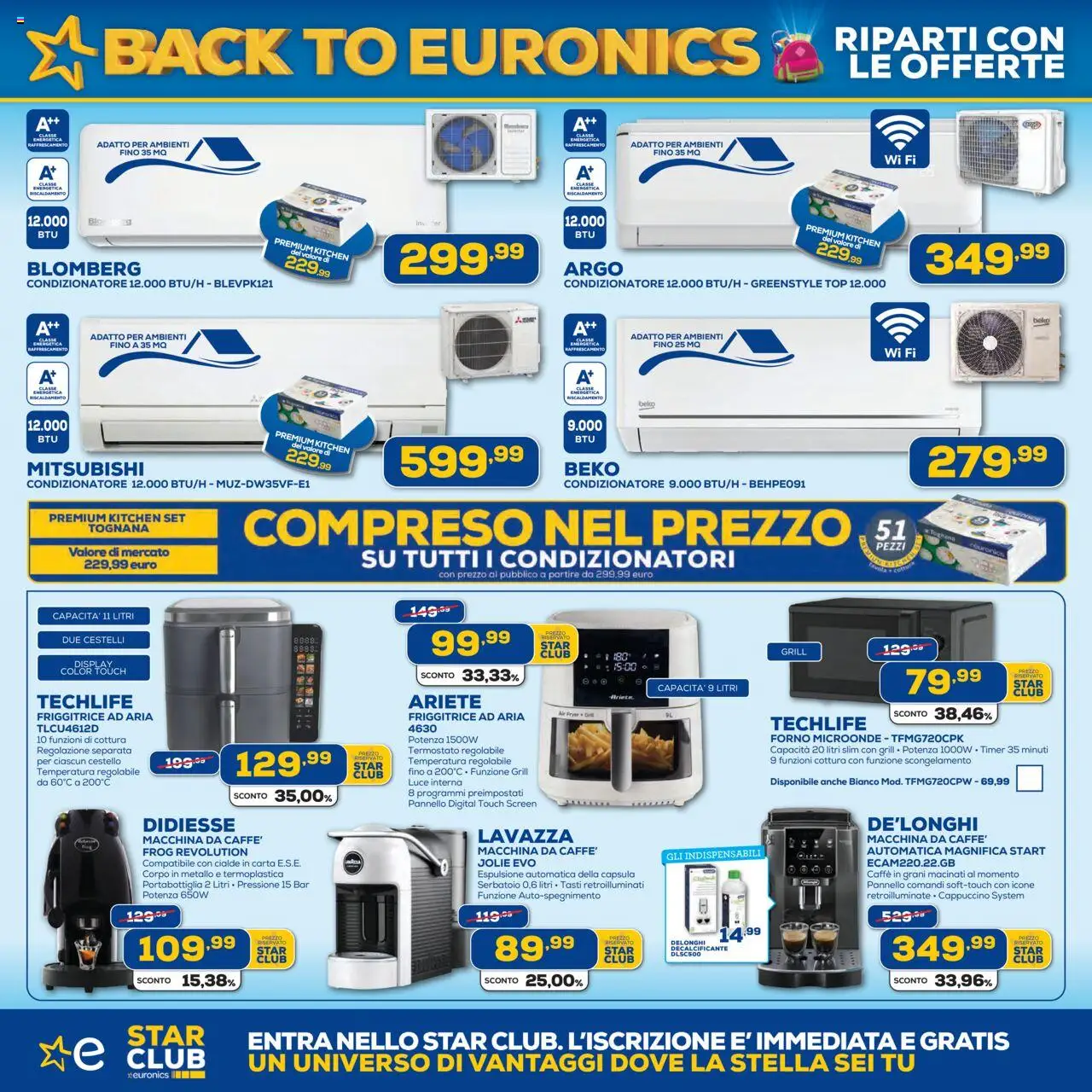 Volantino Euronics del 21.08.2025 | Pagina: 8 | Prodotti: Friggitrice ad aria, Top, Forno, Condizionatore