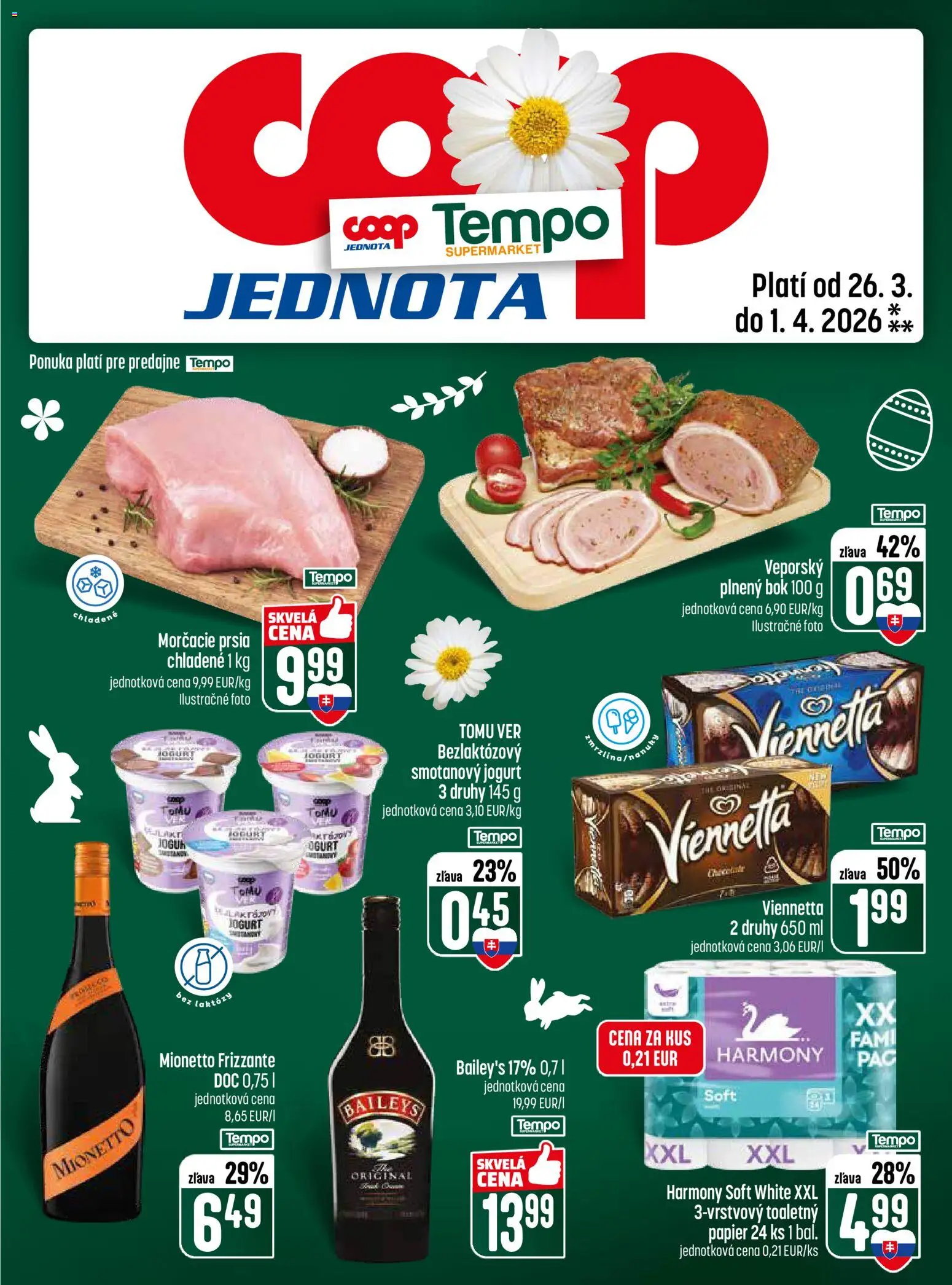 Nové COOP Jednota akcie – leták je platný od 26.03.2026 | Strana: 29 | Produkty: Jogurt, Baileys