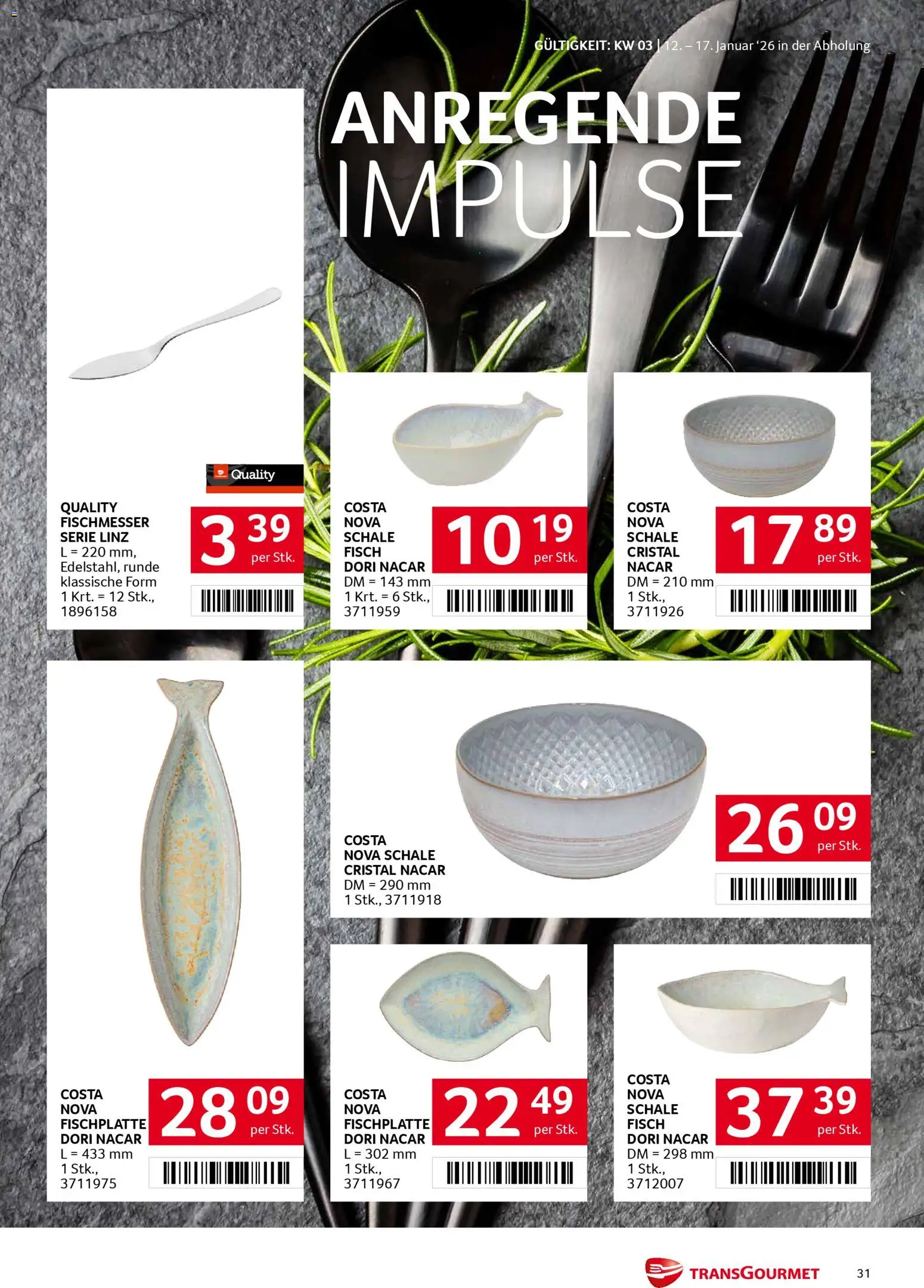 Transgourmet Flugblatt gültig ab 12.01.2026 | Seite: 28 | Produkte: Fisch