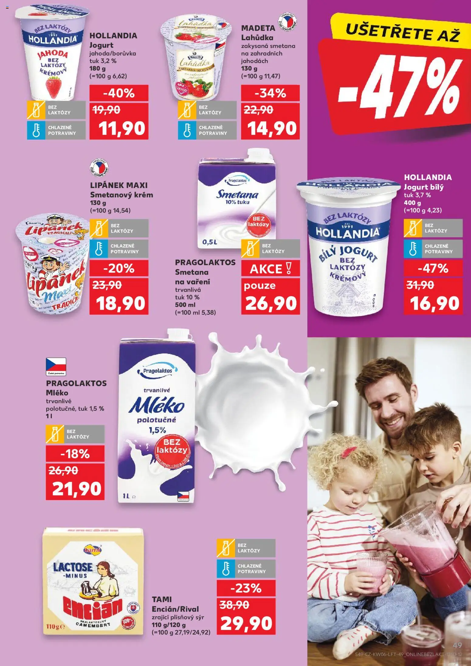 Kaufland leták - Praha 8 od 04.02.2026 | Strana: 49 | Produkty: Mléko, Zakysaná smetana, Smetana na vaření, Bílý jogurt
