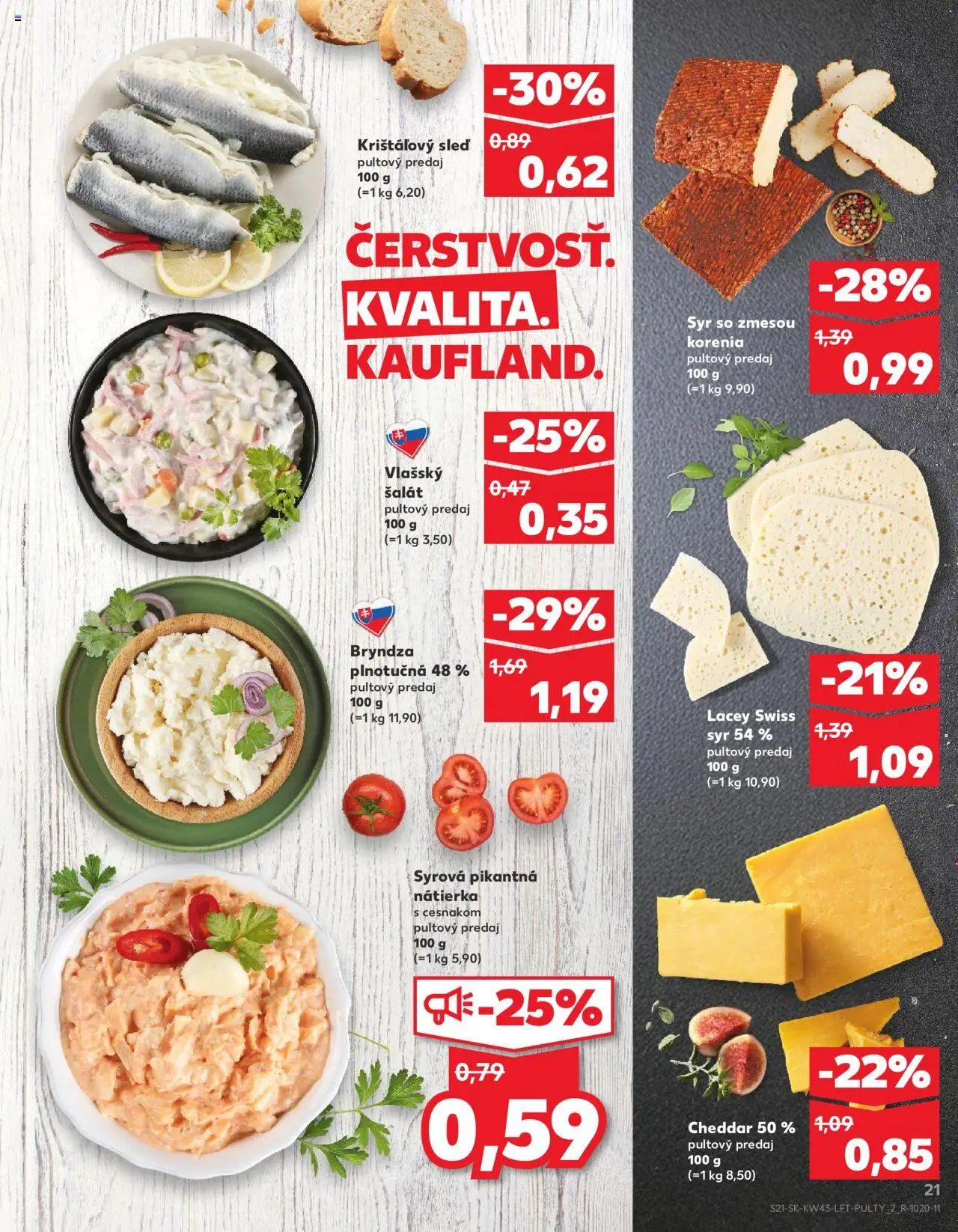 Nové Kaufland akcie – leták je platný od 23.10.2025 | Strana: 21 | Produkty: Syr, Bryndza, Šalát