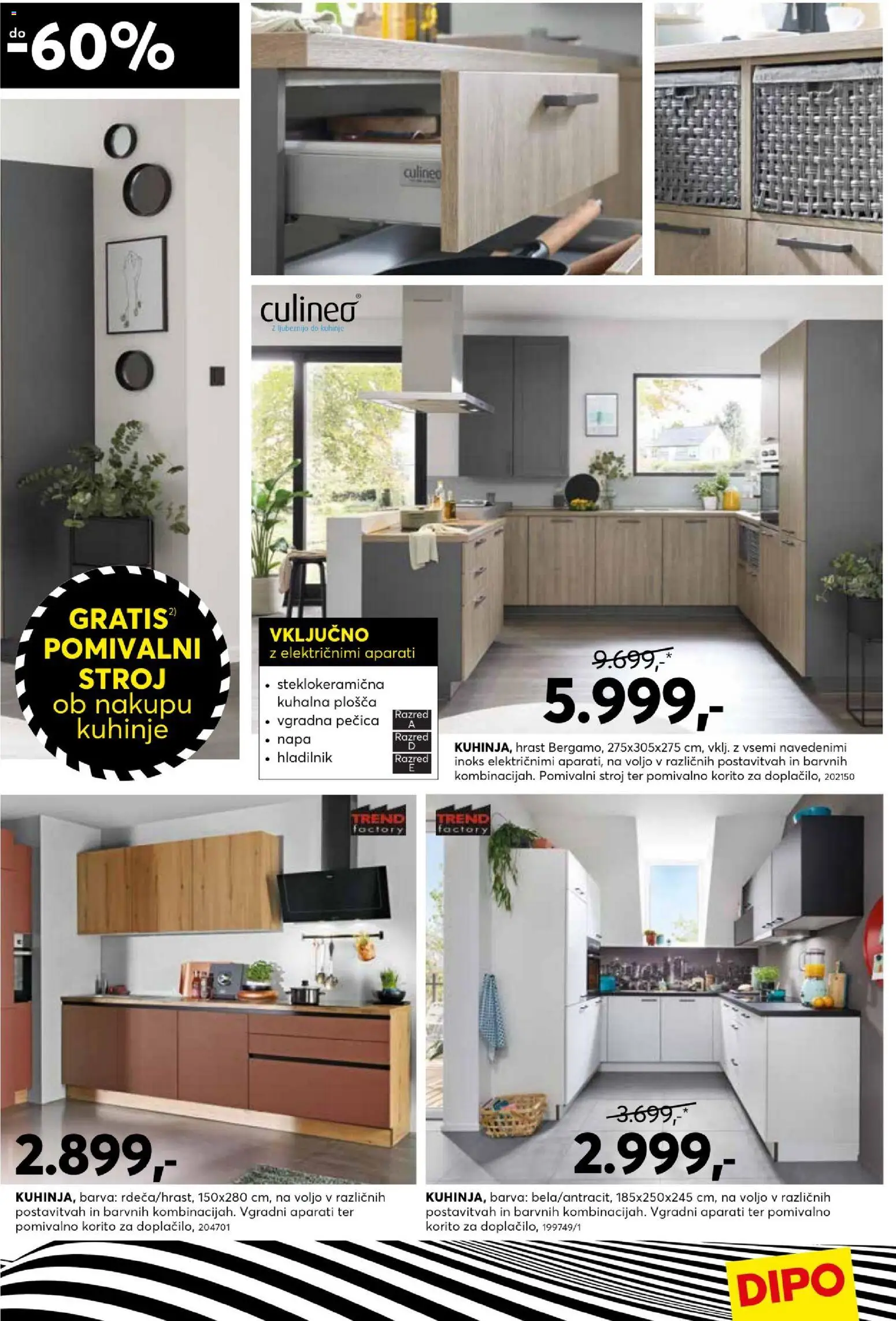 Novi Dipo katalog ponudbe – veljaven od 08.04.2026 | Stran: 5 | Izdelki: Hladilnik, Pecica, Kuhalna plosca, Pomivalno korito