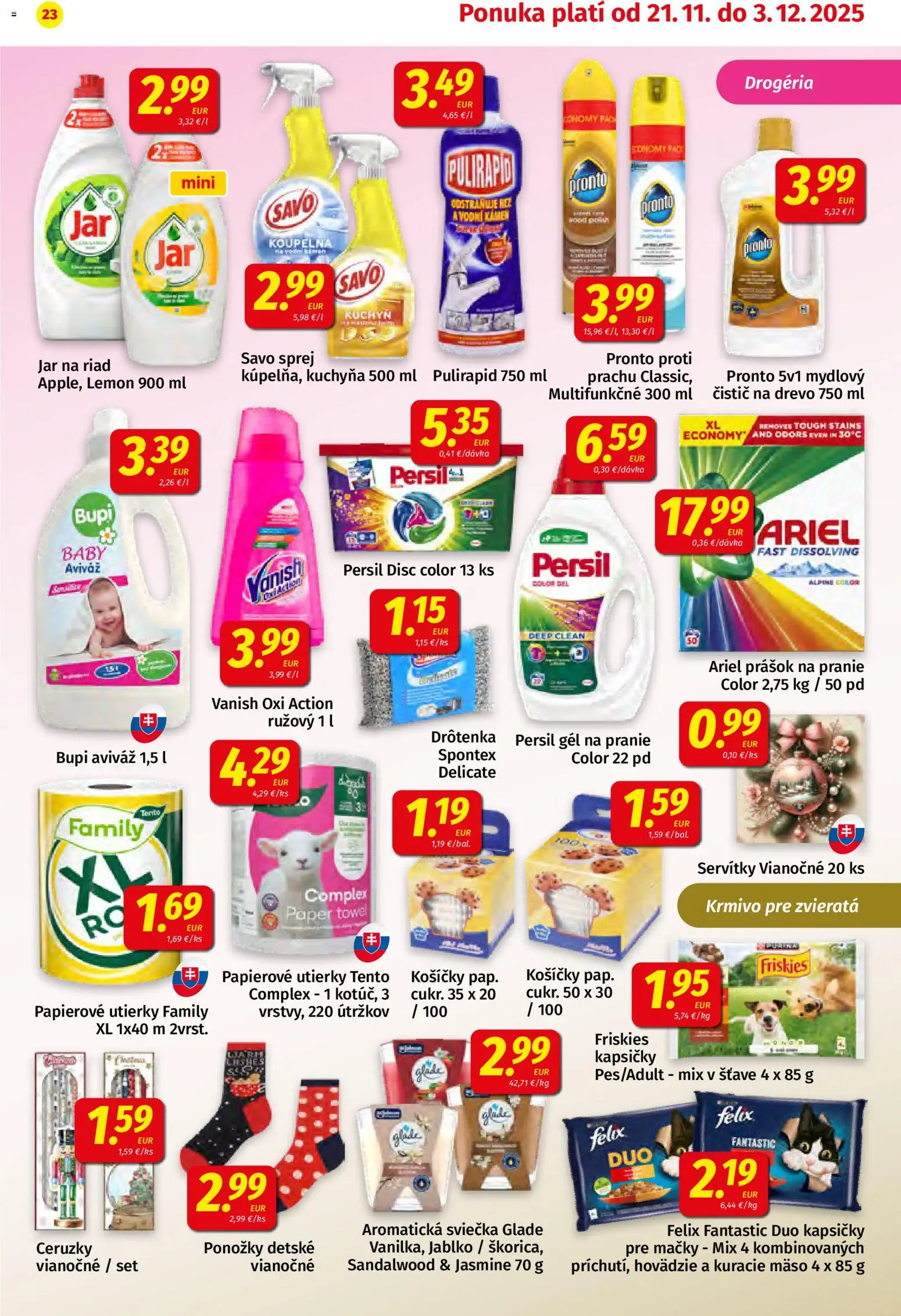 Nové Koruna akcie – leták je platný od 21.11.2025 | Strana: 23 | Produkty: Kuchyňa, Felix, Vanish