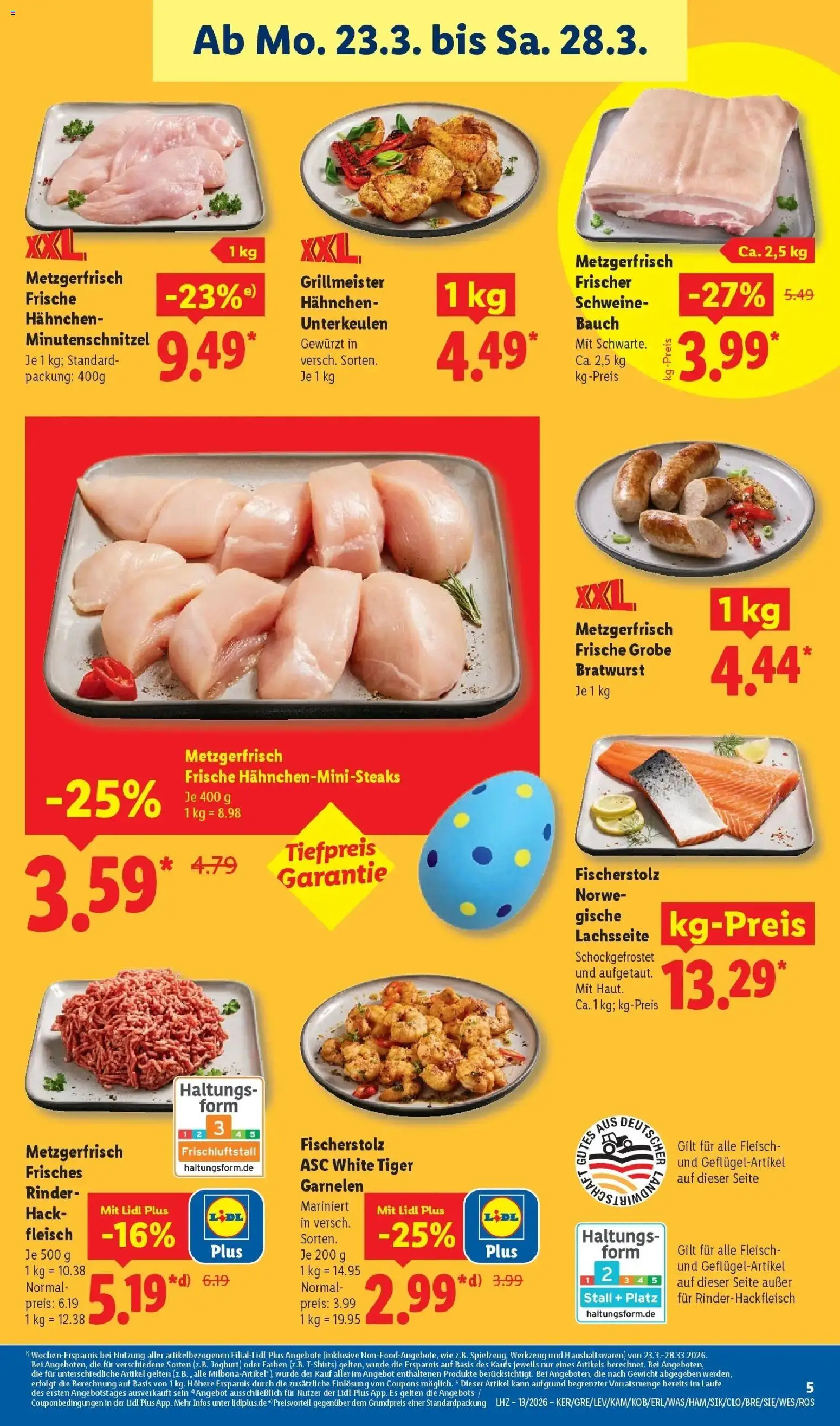 Lidl Prospekt Plettenberg – gültig ab 23.03.2026 | Seite: 11 | Produkte: Gewicht, Joghurt, Garnelen, Fleisch
