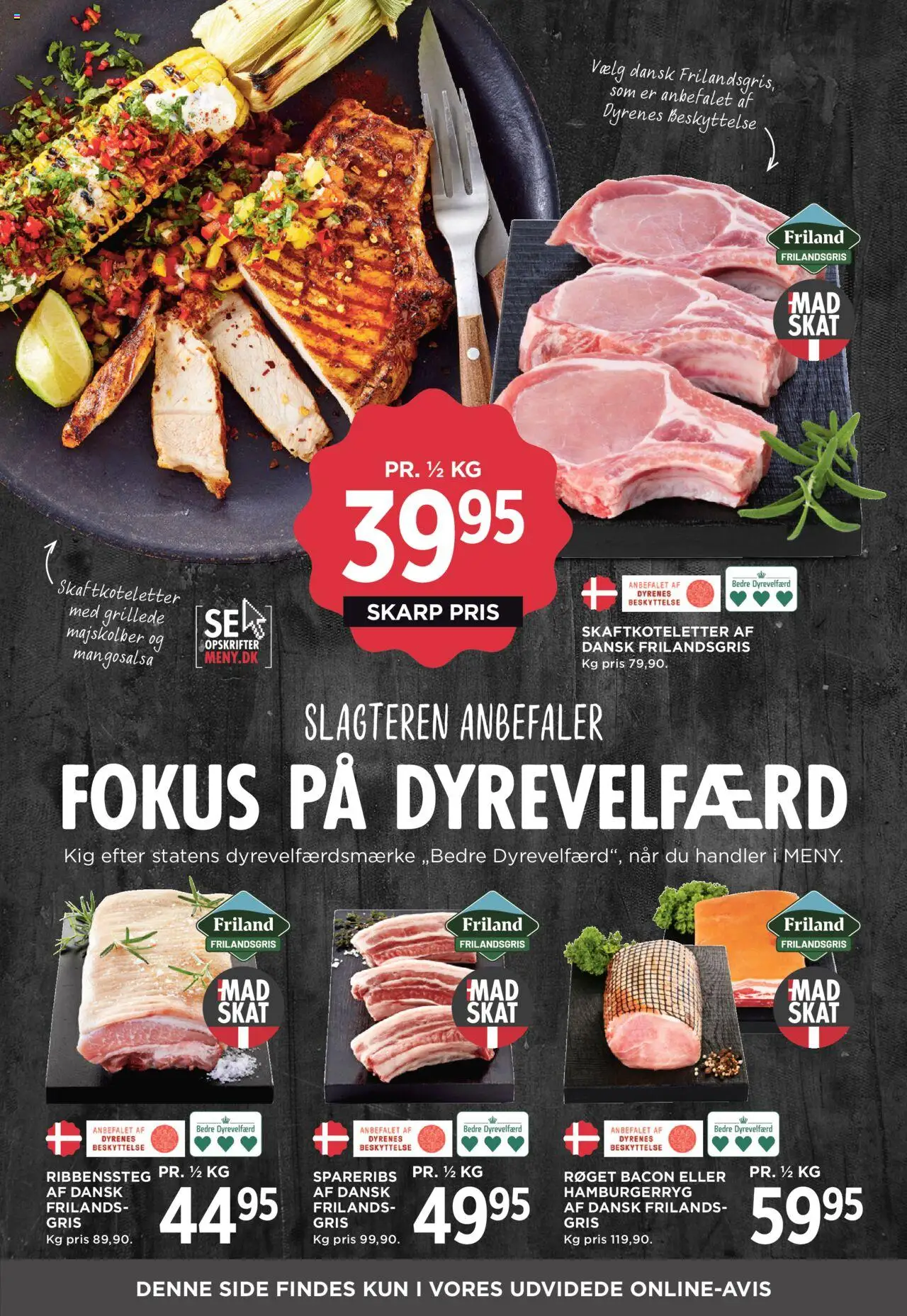 Meny Tilbudsavis gyldig fra 04.07.2025 | Side: 7 | Produkter: Spareribs, Bacon, Hamburgerryg, Søm