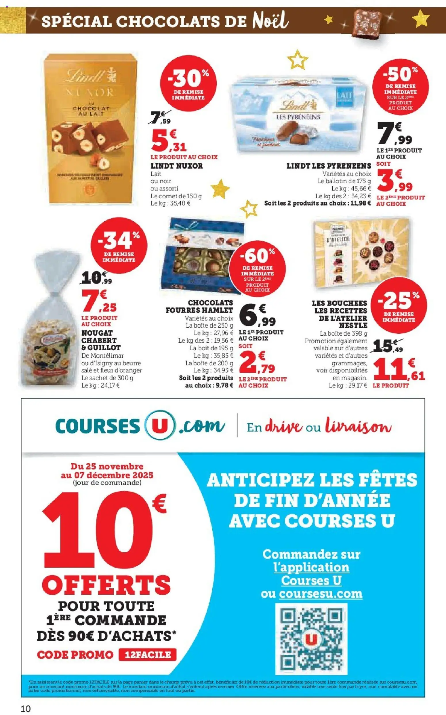 {H1} | Page: 10 | Produits: Nougat, Panier, Chocolat, Lindt