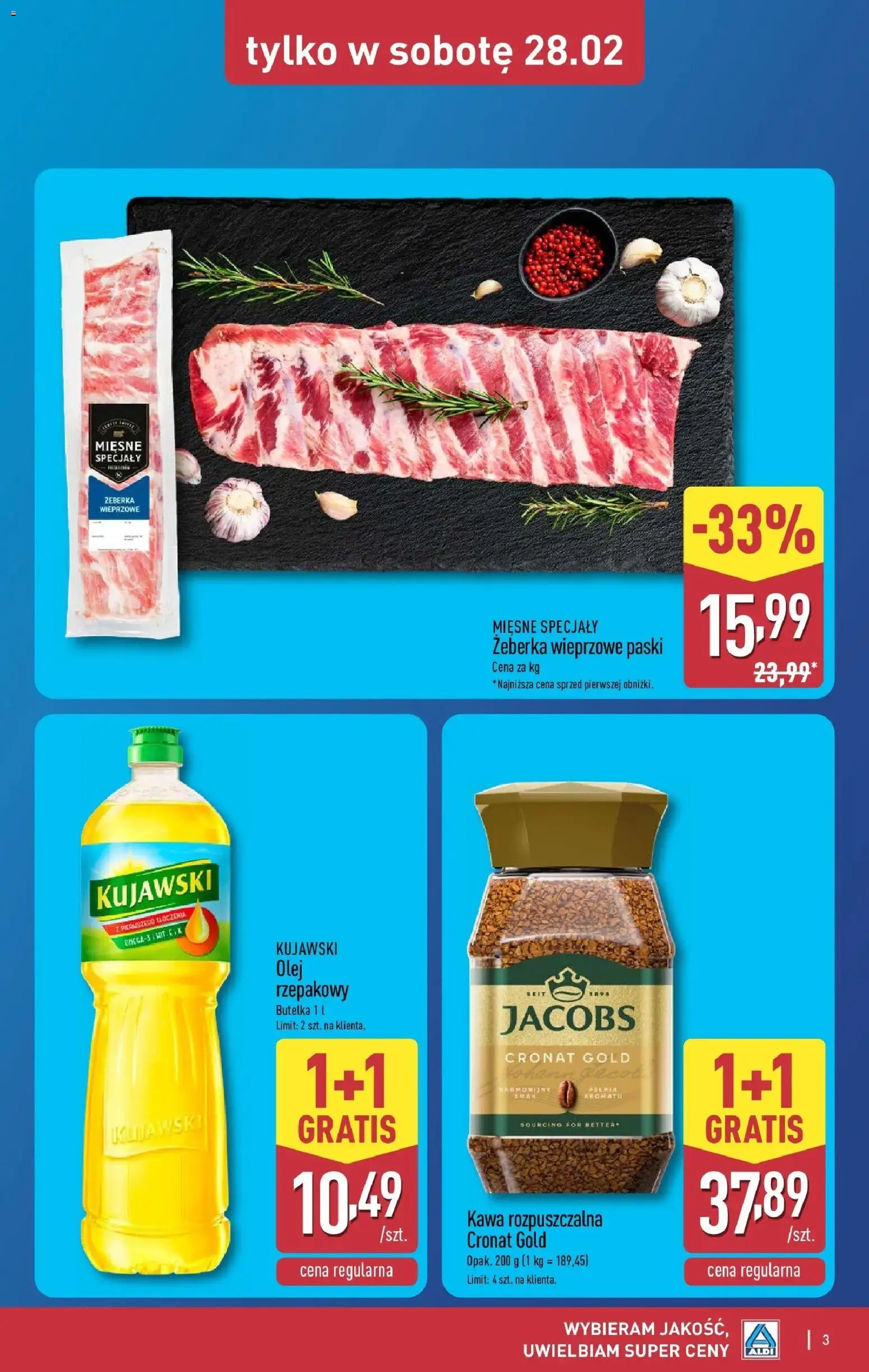Aldi Gazetka - Okazje na weekend od 26.02.2026 | Strona: 3 | Produkty: Kawa rozpuszczalna, Kawa