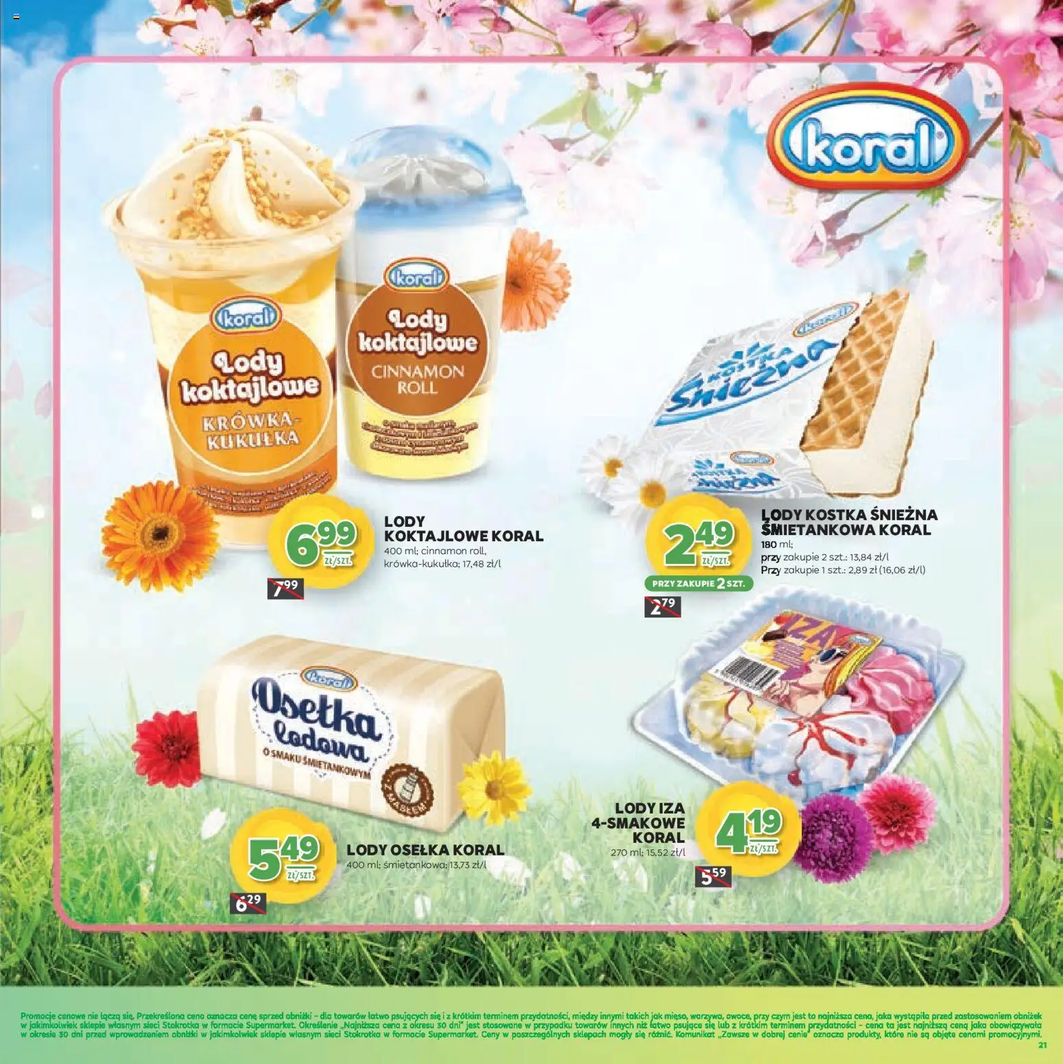 Stokrotka Gazetka - Wiosenne Inspiracje od 26.02.2026 | Strona: 21 | Produkty: Osełka, Stokrotka, Krowka, Lody