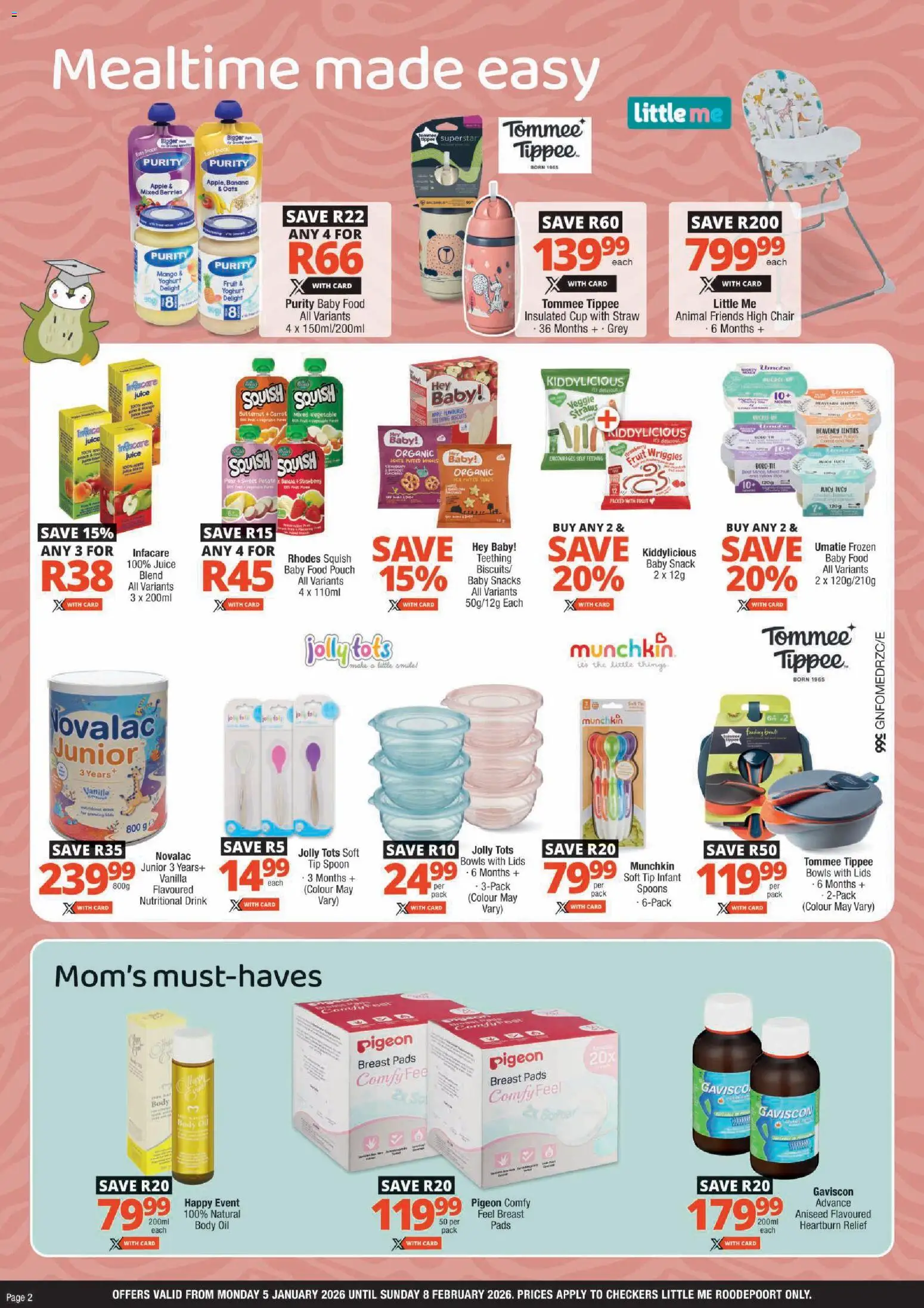 New Checkers catalogue – valid from 05.01.2026 | Page: 2 | Products: Yoghurt, Juice, Bowls, Fruit
