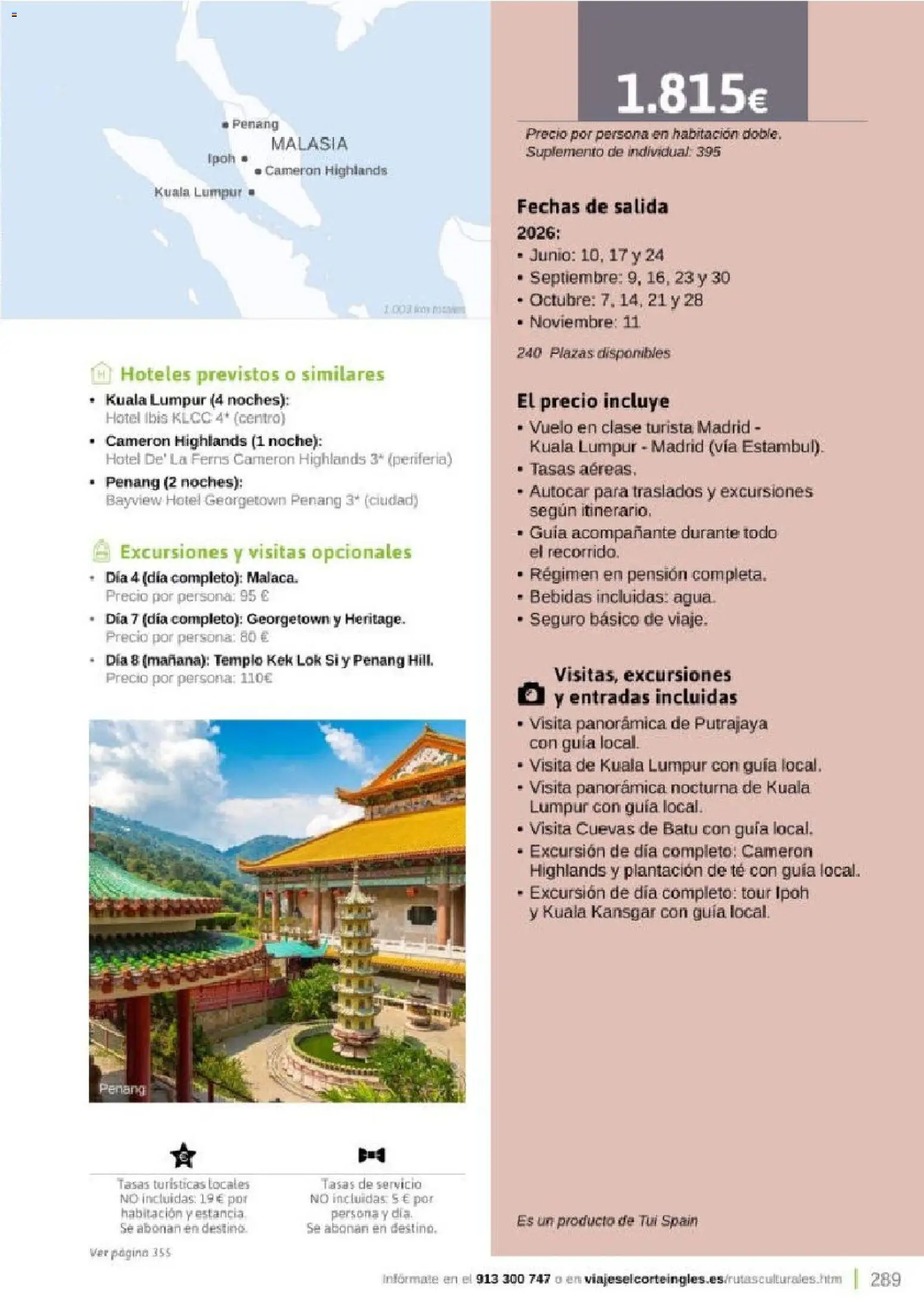 Viajes El Corte Inglés Rutas Culturales de la Comunidad de Madrid │ válido desde el 01.04.2026 | Página: 289 | Productos: Té