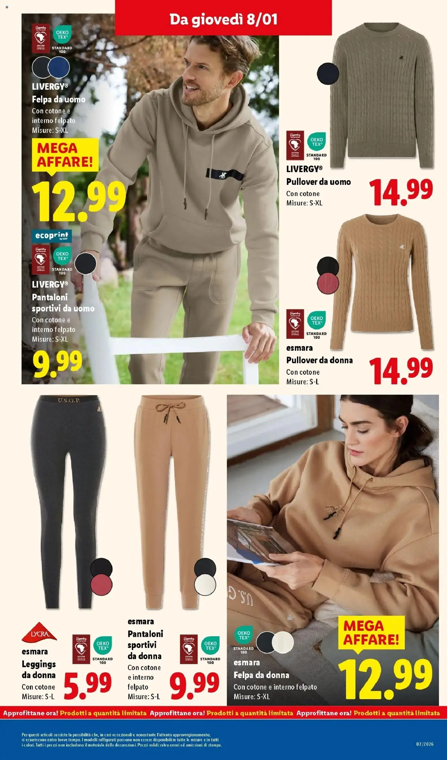Volantino Lidl del 05.01.2026 | Pagina: 39 | Prodotti: Felpa, Pantaloni, Leggings