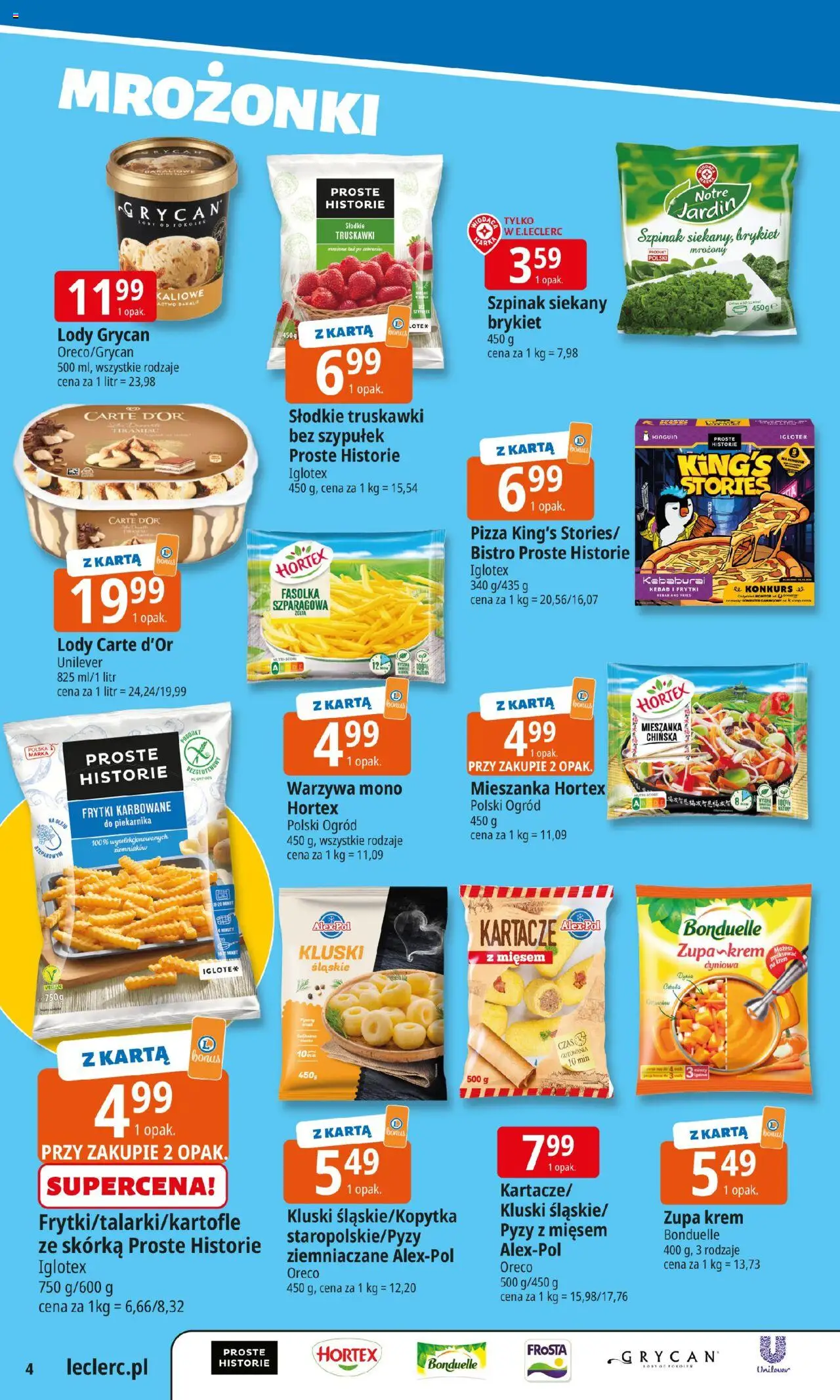 E.Leclerc Gazetka - Elbląg od 20.10.2025 | Strona: 4 | Produkty: Frytki karbowane, Zupa, Frytki, Krem