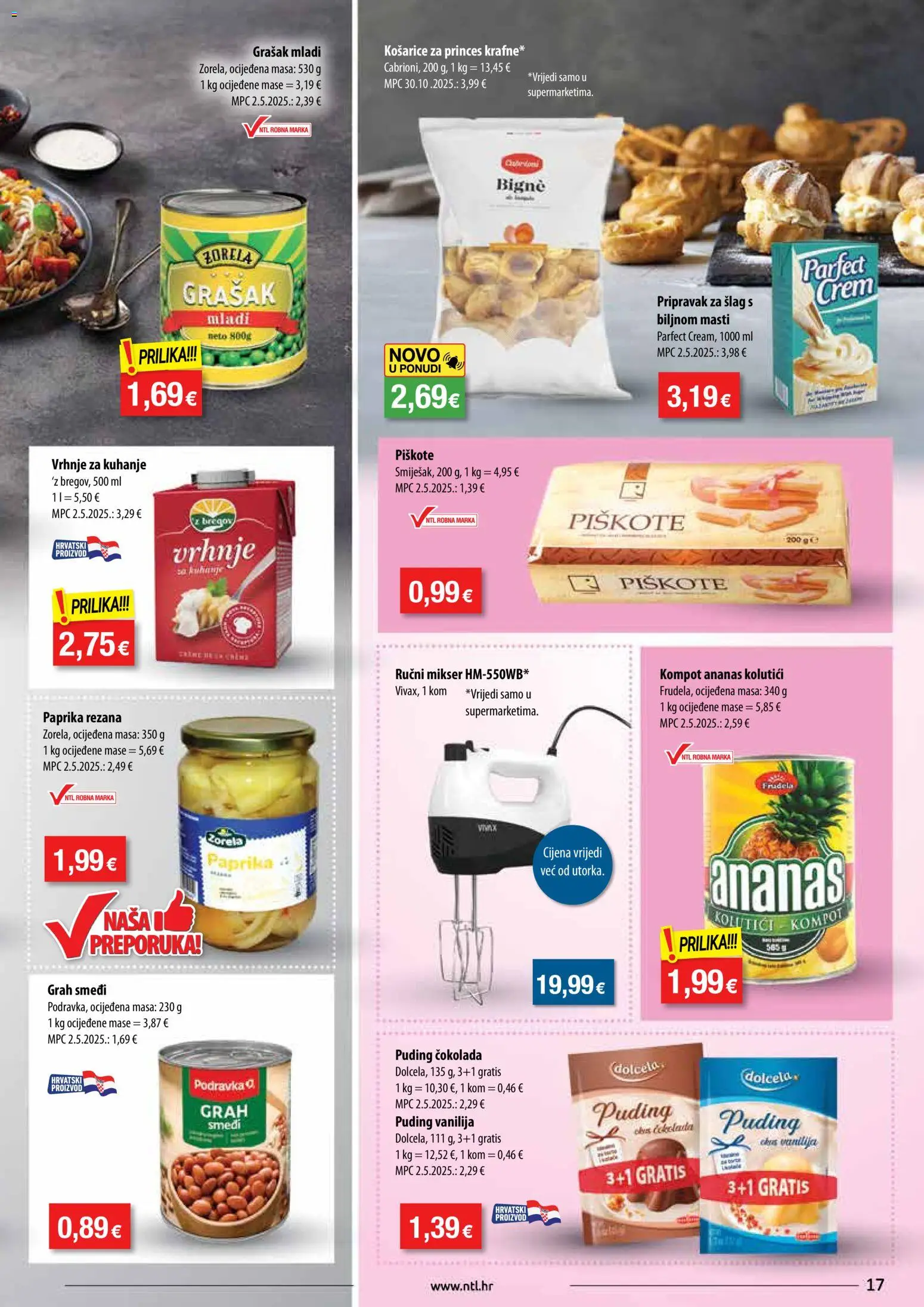 NTL katalog | vrijedi od 19.11.2025 | Stranica: 17 | Proizvodi: Čokolada, Puding, Ananas, Kompot