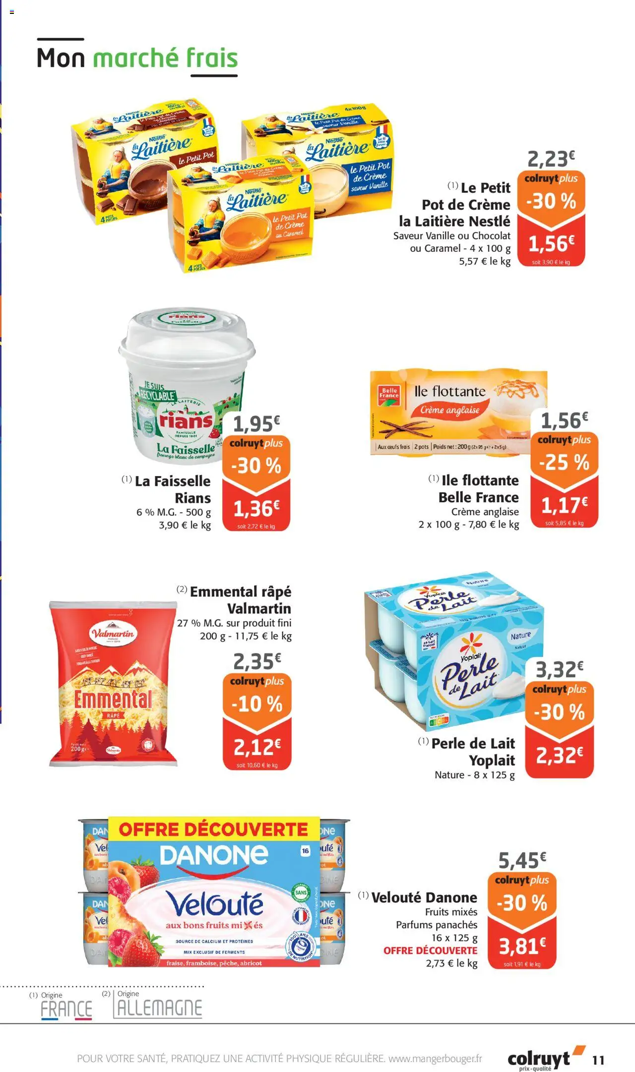  | Page: 11 | Produits: Joueur, Poids, Emmental, Chocolat