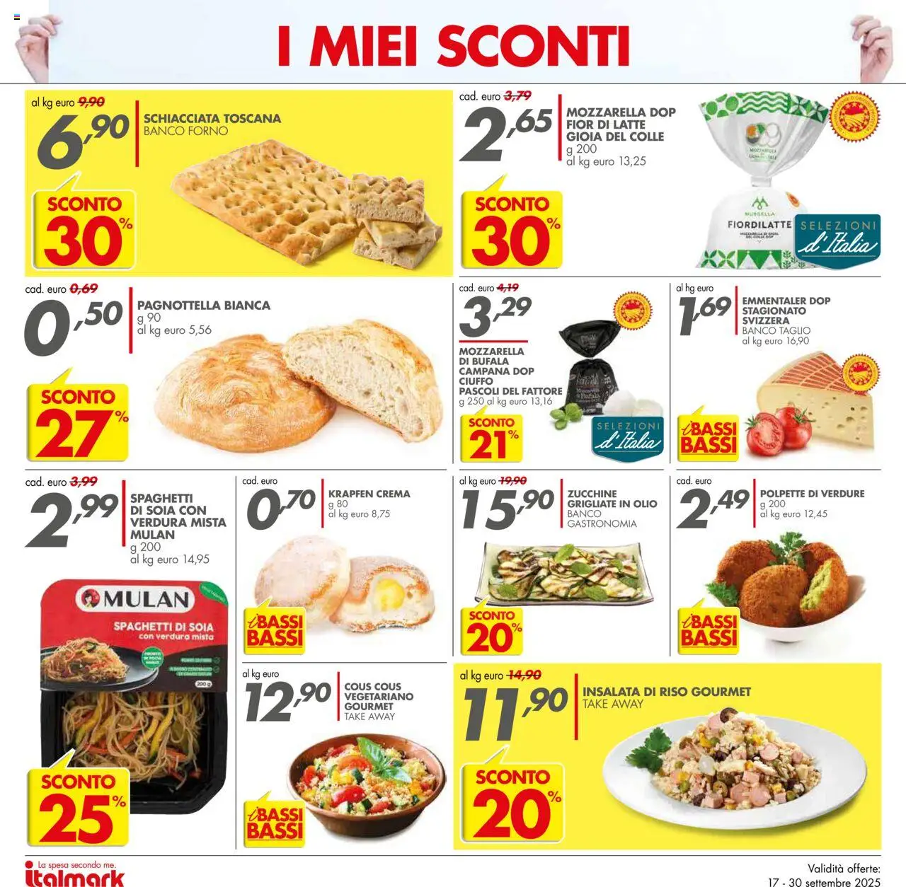 Volantino Italmark del 17.09.2025 | Pagina: 20 | Prodotti: Crema, Insalata, Cous cous, Insalata di riso