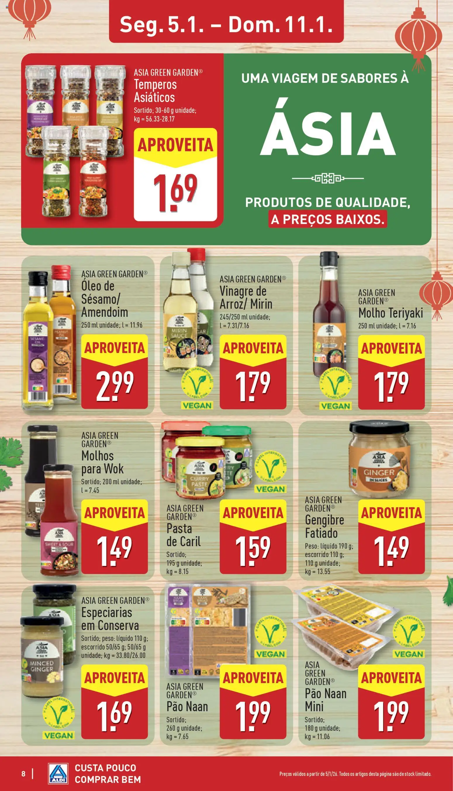 Aldi folheto │ válido de 05.01.2026 | Página: 8 | Produtos: Vinagre, Óleo, Pão