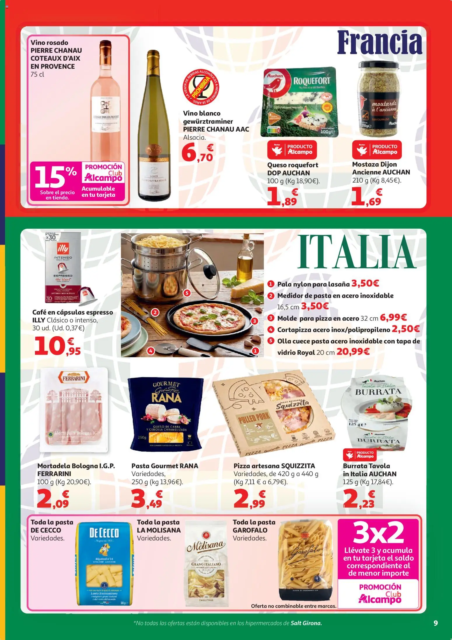 Alcampo HP Nacional │ válido desde el 07.04.2026 | Página: 9 | Productos: Café, Vino, Παγωμένο τσάι, Lasaña