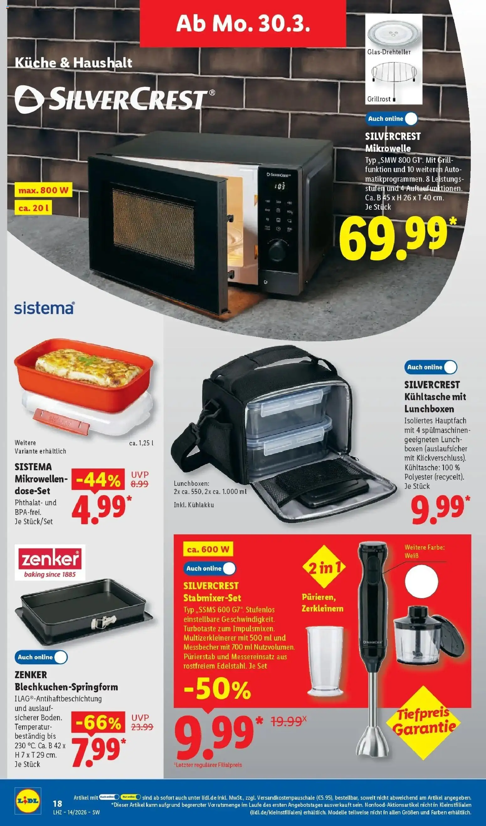 Lidl Prospekt Mühlacker – gültig ab 30.03.2026 | Seite: 38 | Produkte: Mikrowelle, Grill, Küche
