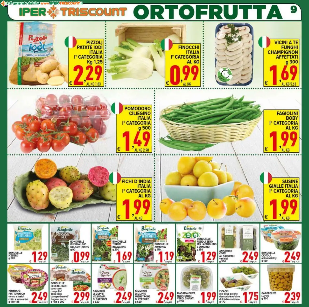 Volantino Ipertriscount del 27.08.2025 | Pagina: 9 | Prodotti: Rucola, Zucca, Piatto, Fagiolini