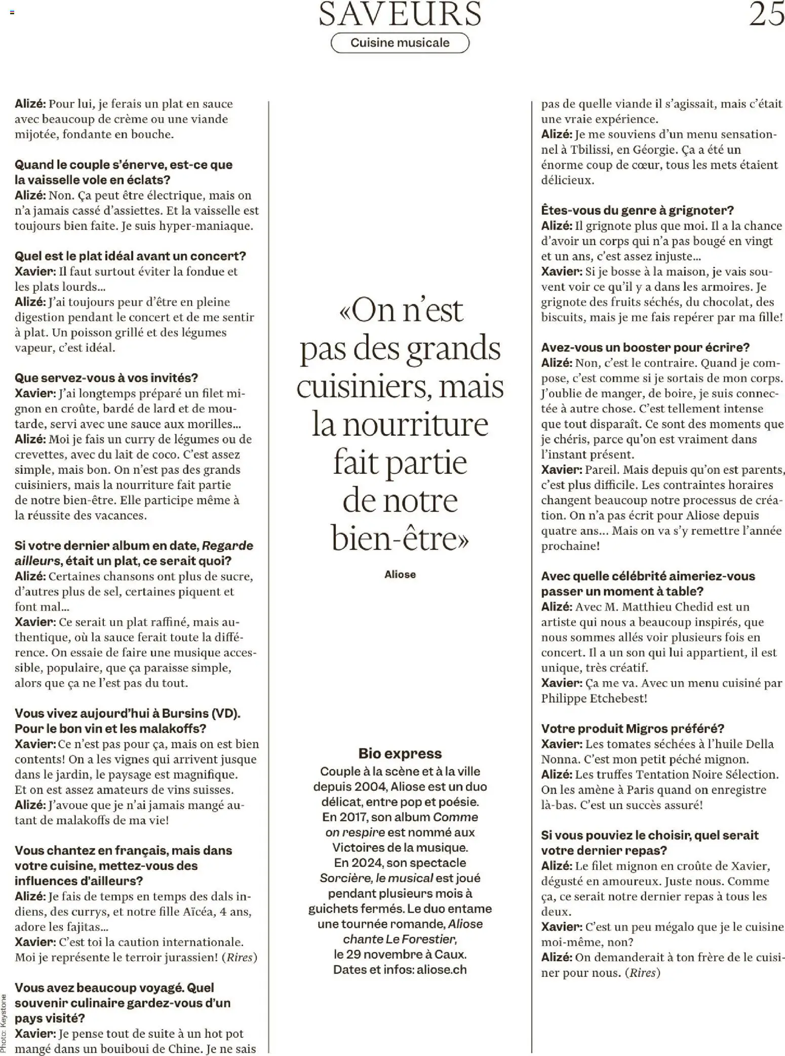 Migros Magazin FR – gültig ab 24.11.2025 | Seite: 25 | Produkte: Tee, Fondue, Creme