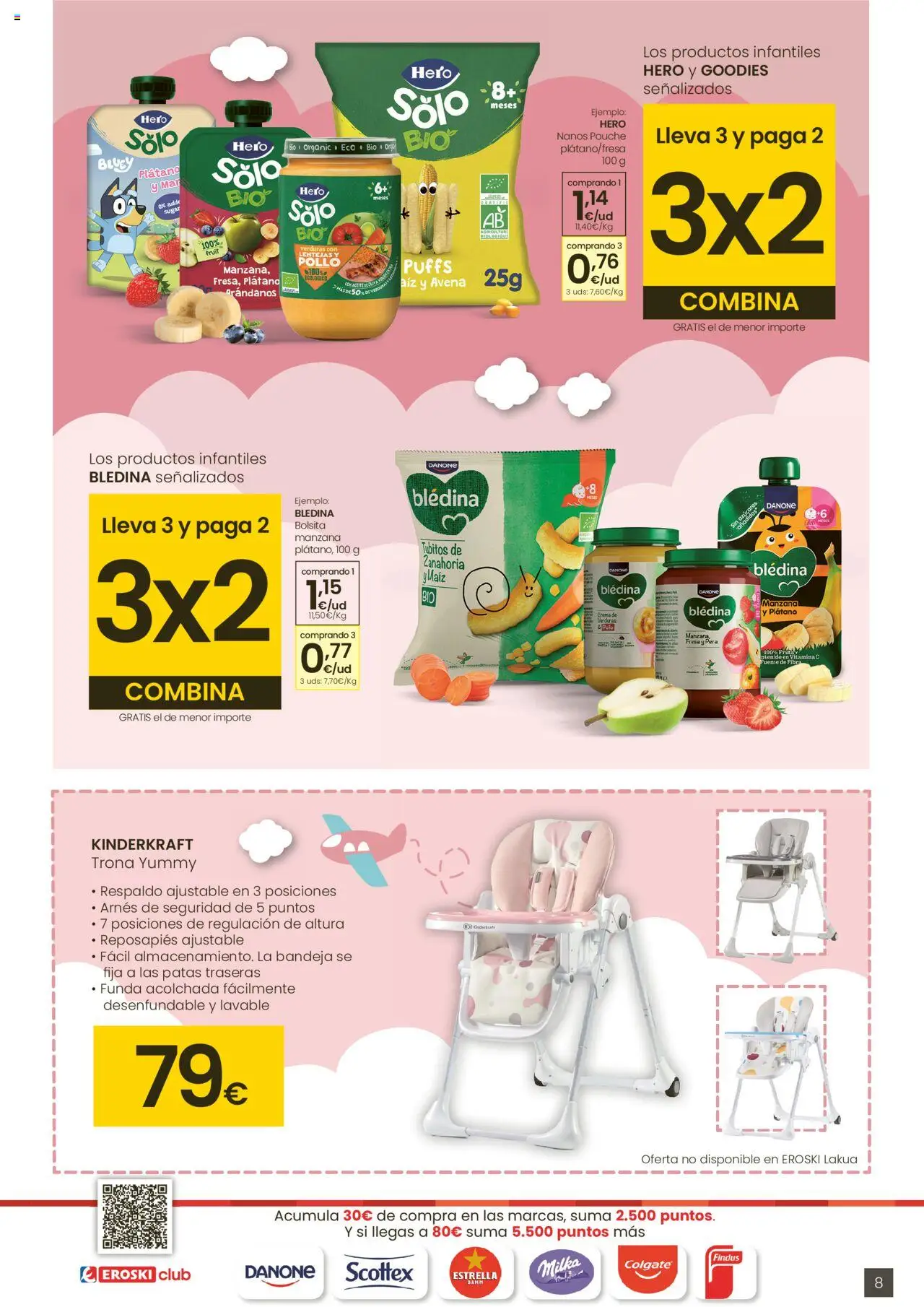 Eroski - Oh Qué peke │ válido desde el 02.10.2025 | Página: 8 | Productos: Reposapiés, Zanahoria, Manzana, Crema