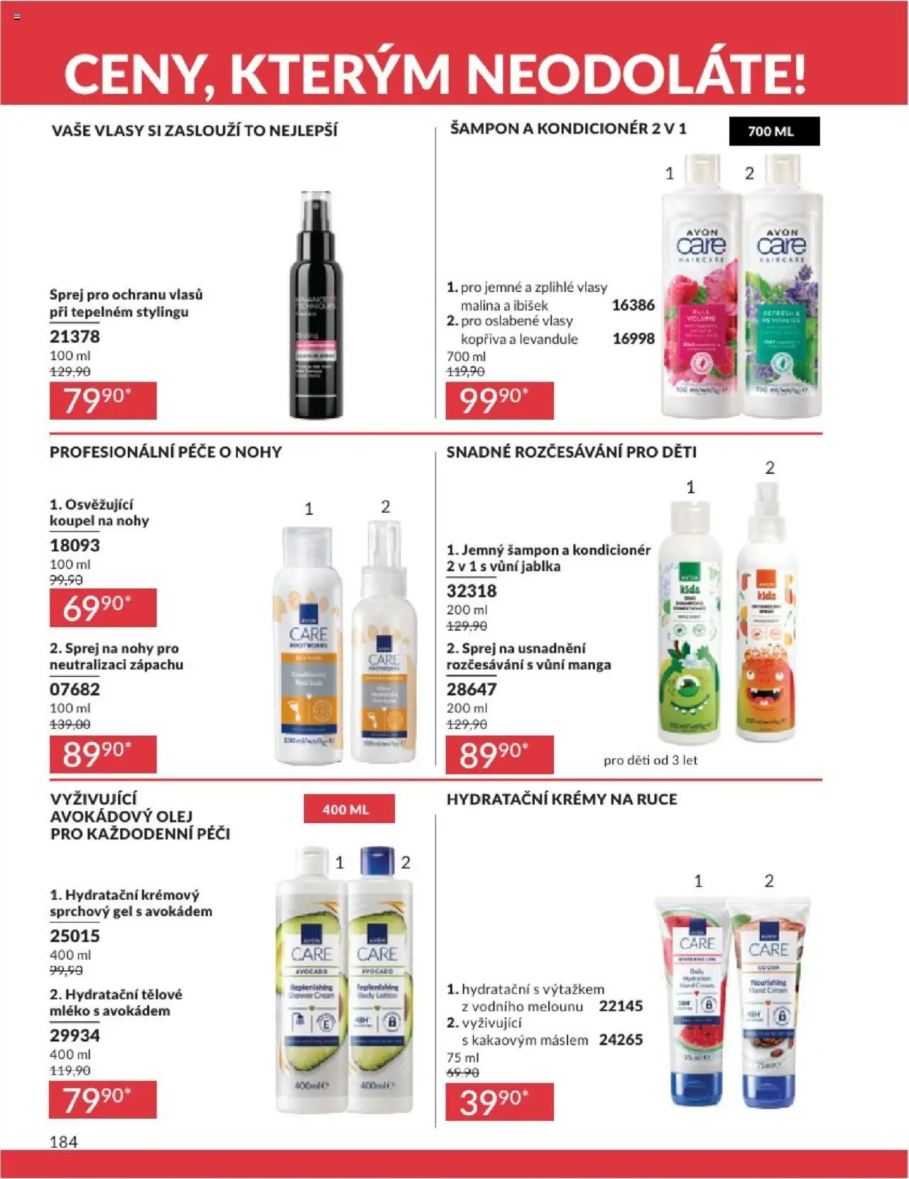 Avon katalog 8/2025 od 31.07.2025 | Strana: 184 | Produkty: Sprchový gel, Olej, Body, Kondicionér