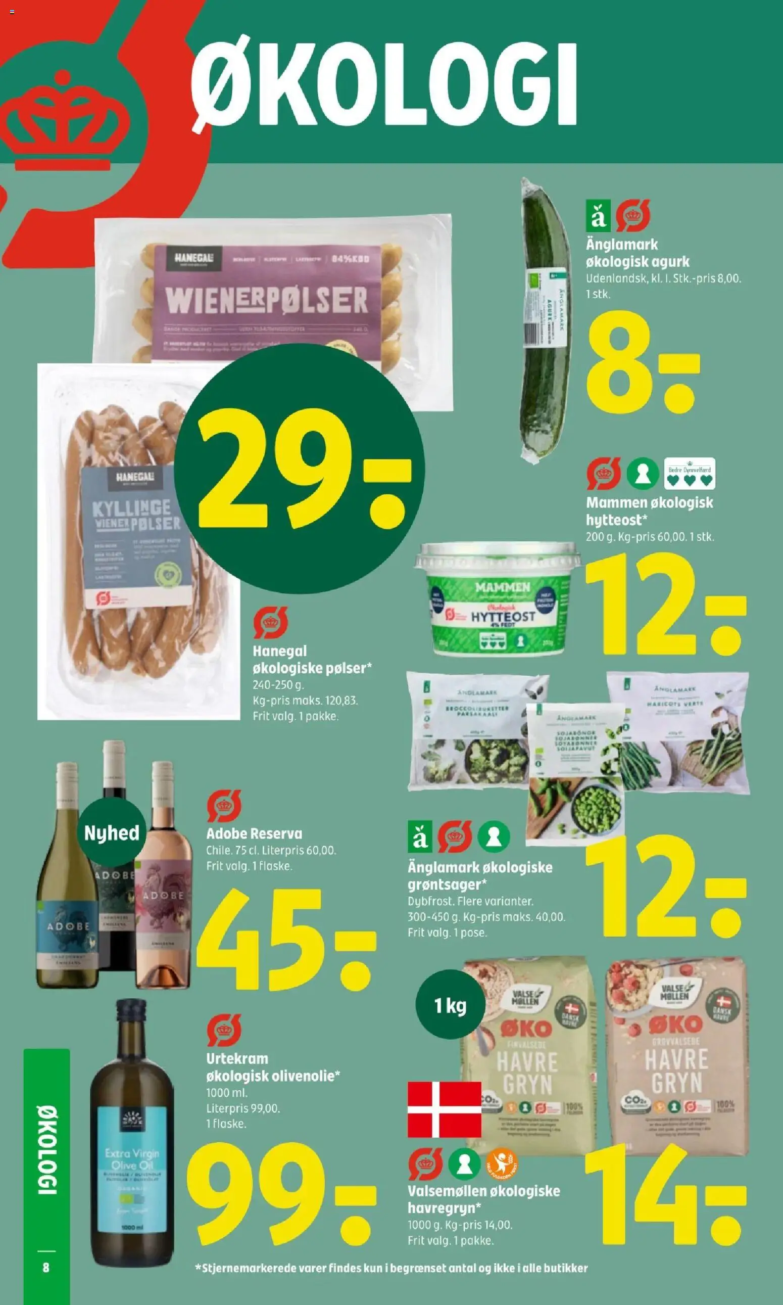 Coop 365 tilbudsavis – gyldig fra 04.04.2026 | Side: 8 | Produkter: Pølser, Hytteost, Olivenolie