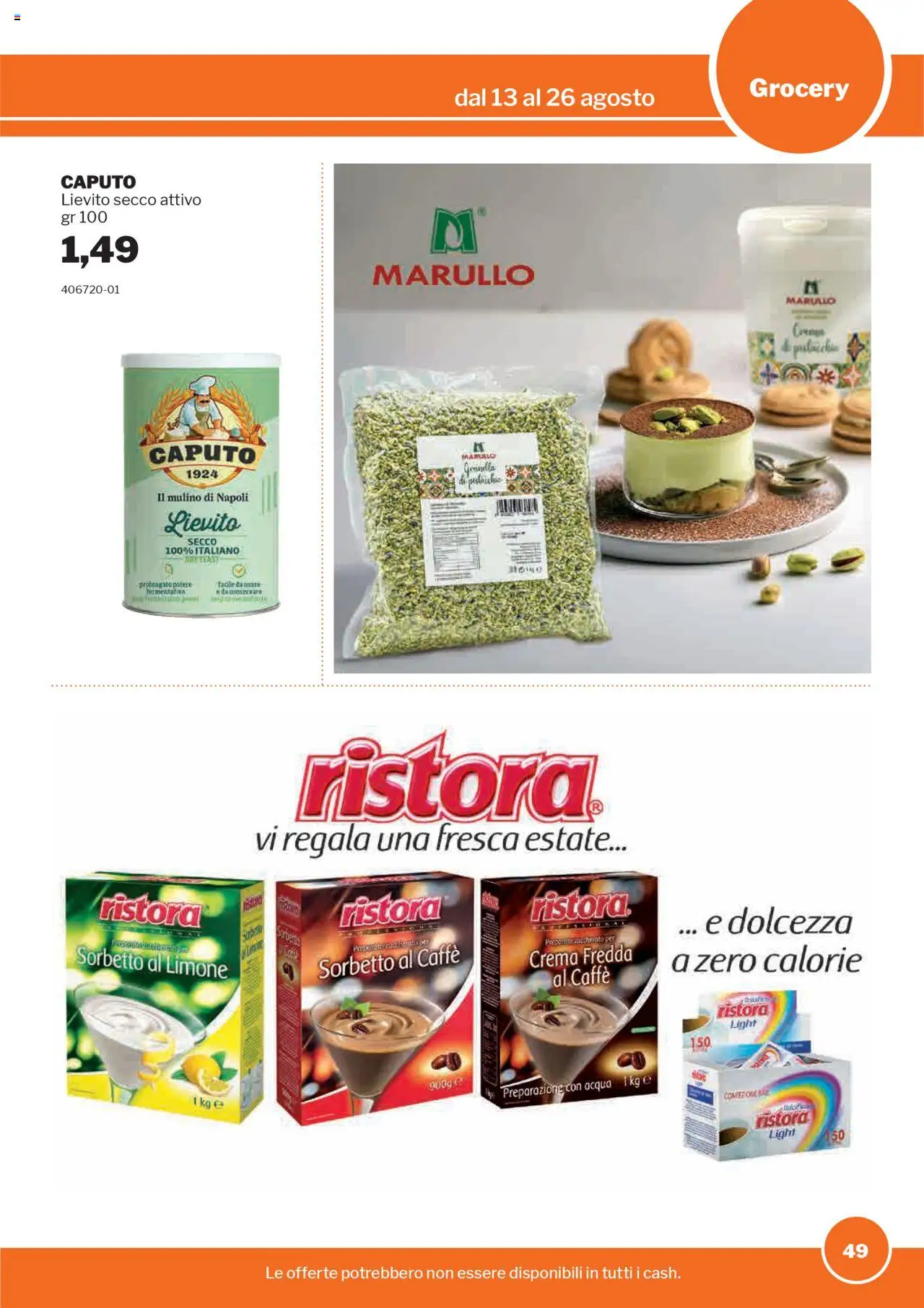 Volantino Sogegross del 13.08.2025 | Pagina: 49 | Prodotti: Caffè, Sorbetto, Acqua, Limone