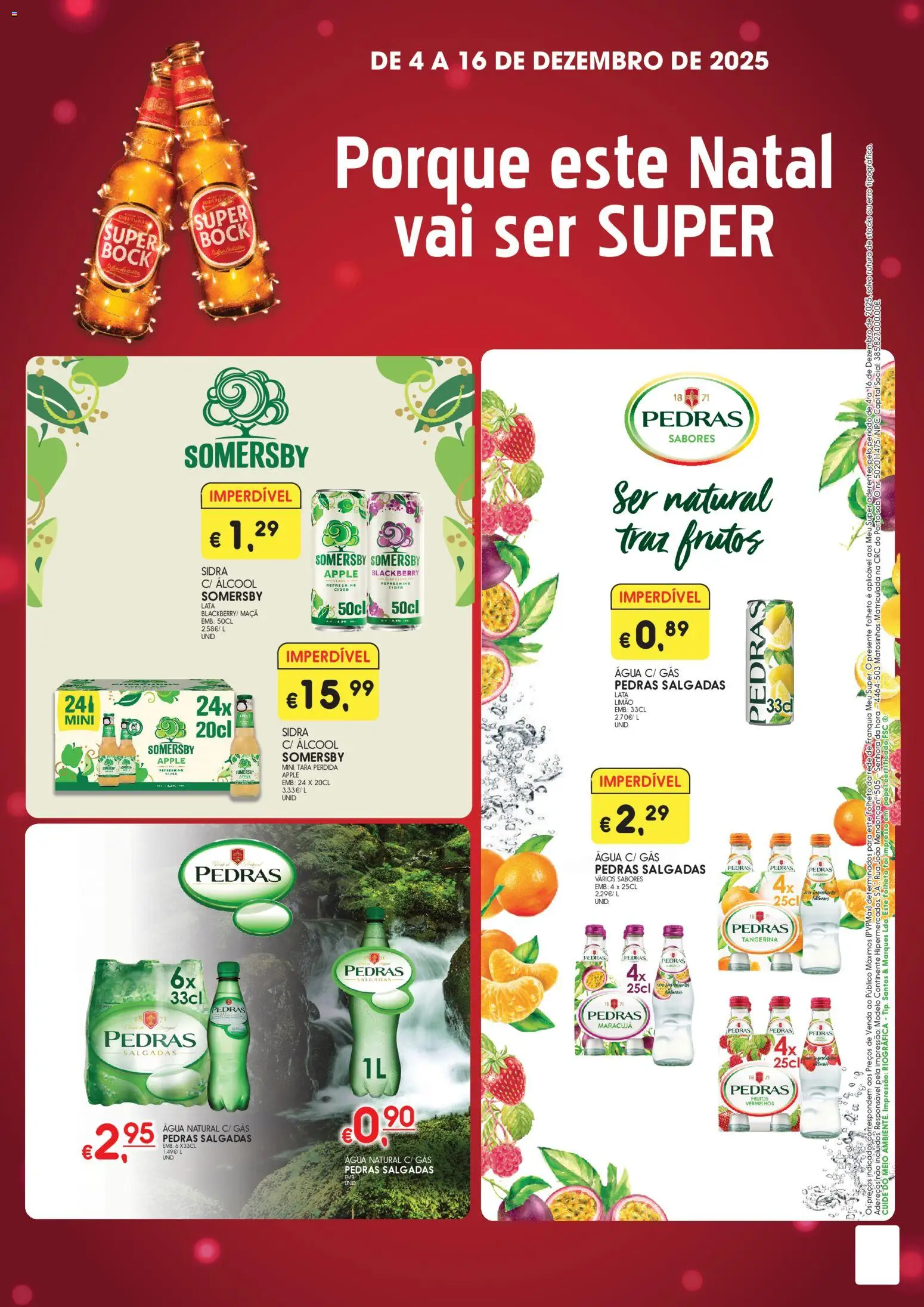 Meu Super folheto │ válido de 04.12.2025 | Página: 2 | Produtos: Agua, Super bock, Maça, Somersby