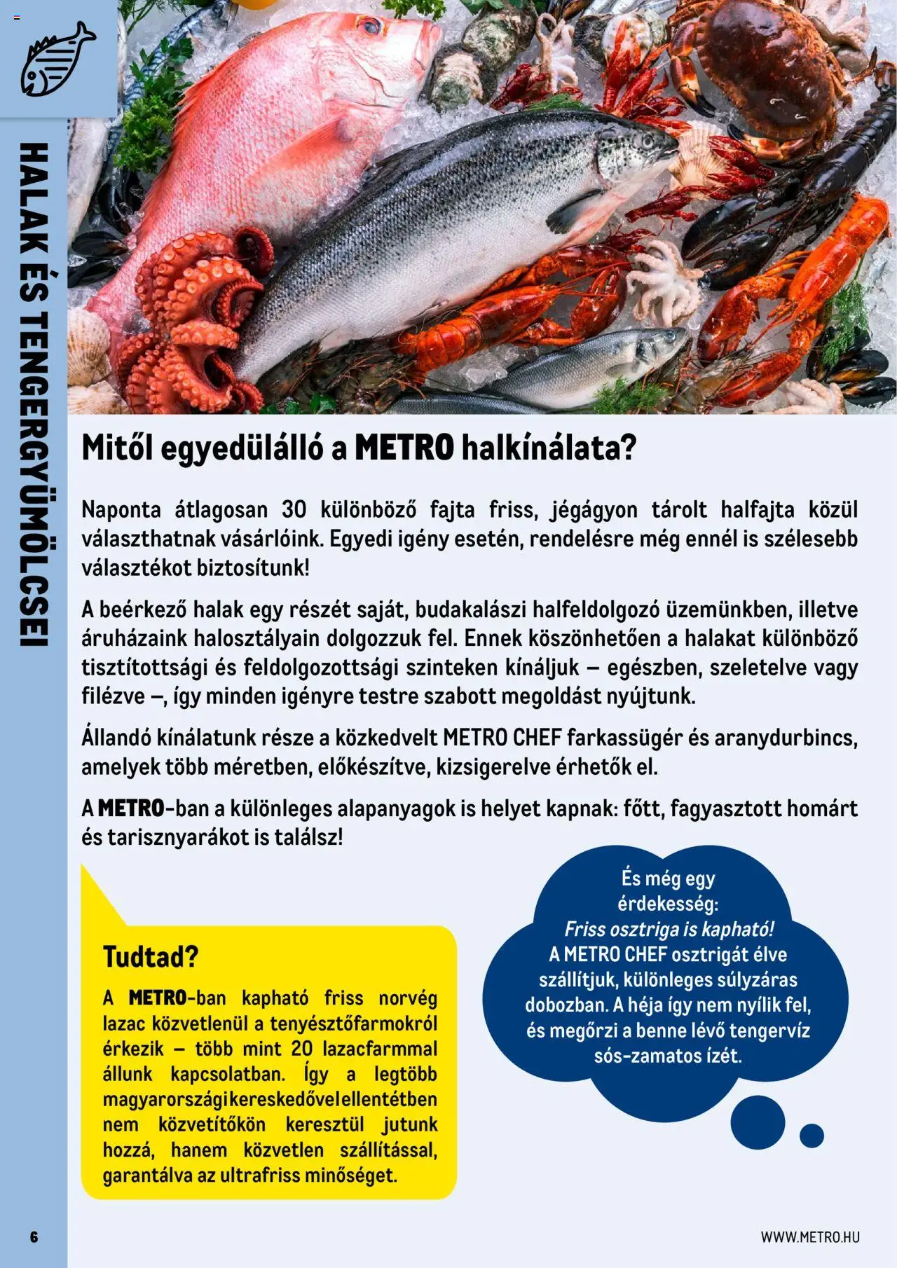 Metro akciós ujság - amely érvényes a következő dátumtól: 01.06.2025 | Oldal: 6 | Termékek: Halak, Lazac