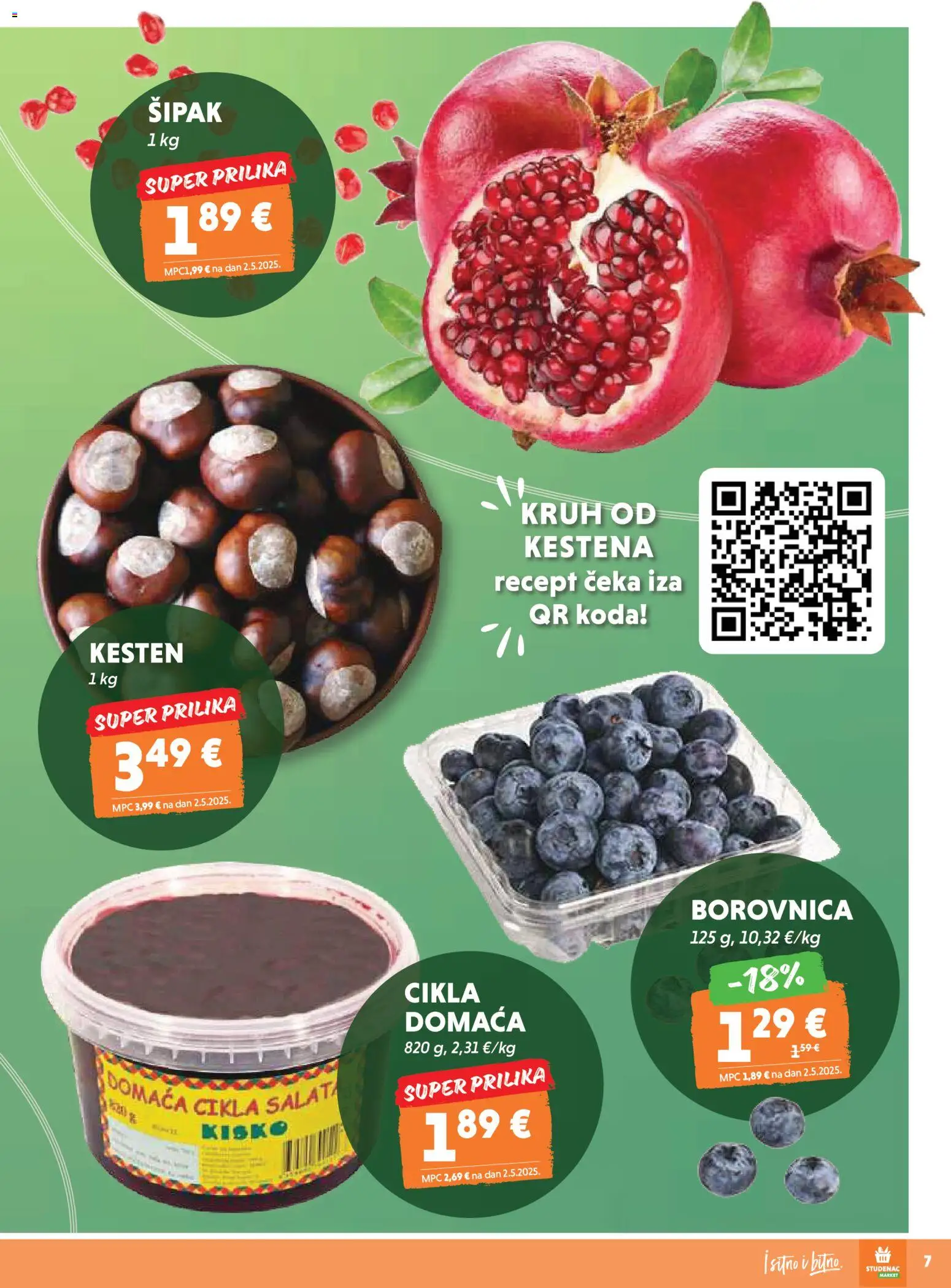 Studenac katalog | vrijedi od 19.11.2025 | Stranica: 7 | Proizvodi: Kesten, Kruh, Cikla, Borovnica