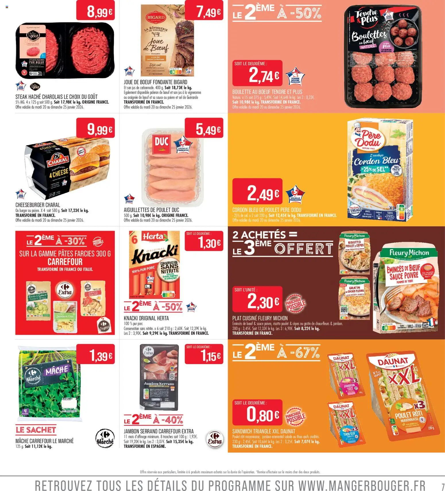 {H1} | Page: 7 | Produits: Volaille, Thon, Jambon serrano, Cordon bleu