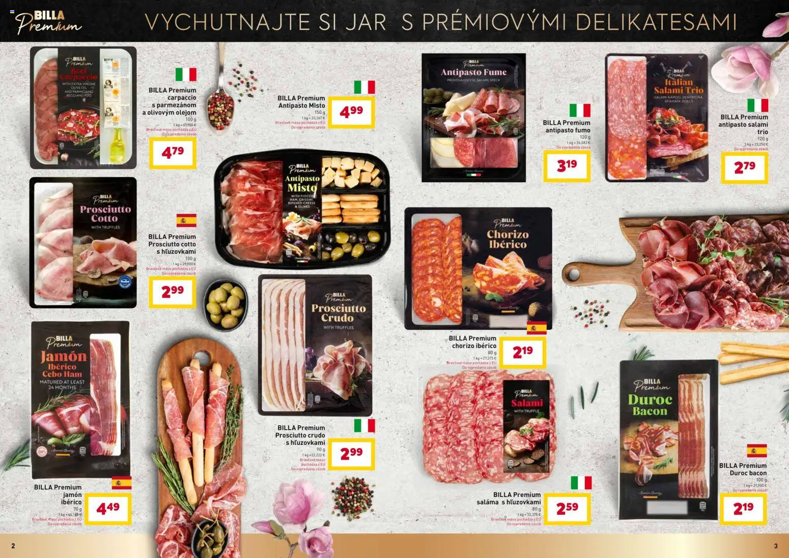 Nové Billa akcie – leták je platný od 11.02.2026 | Strana: 2 | Produkty: Saláma, Bravčové mäso, Jar