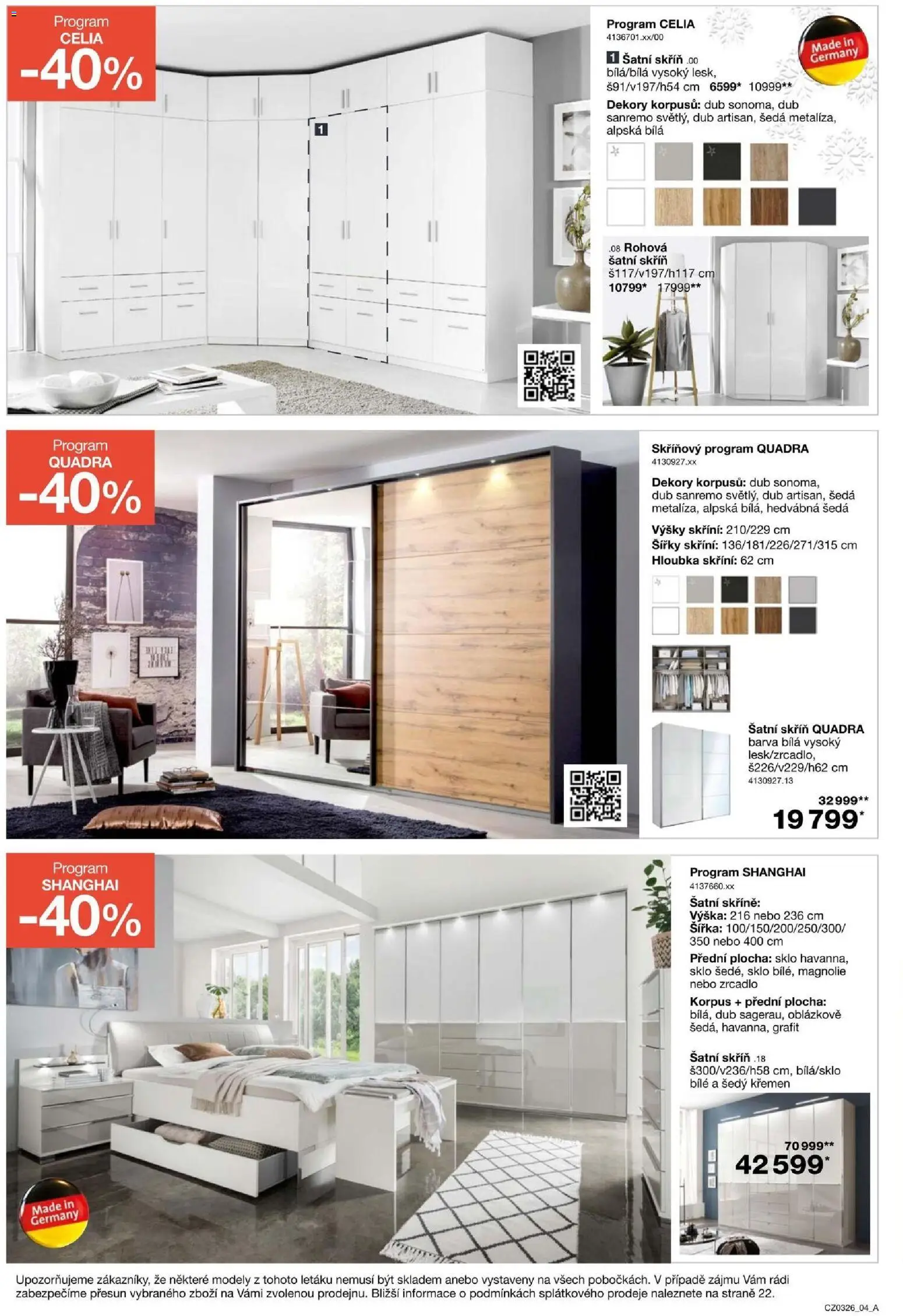 Sconto nábytek leták od 11.02.2026 | Strana: 4 | Produkty: Skříně, Šatní skříň, Modely, Šatní skříně