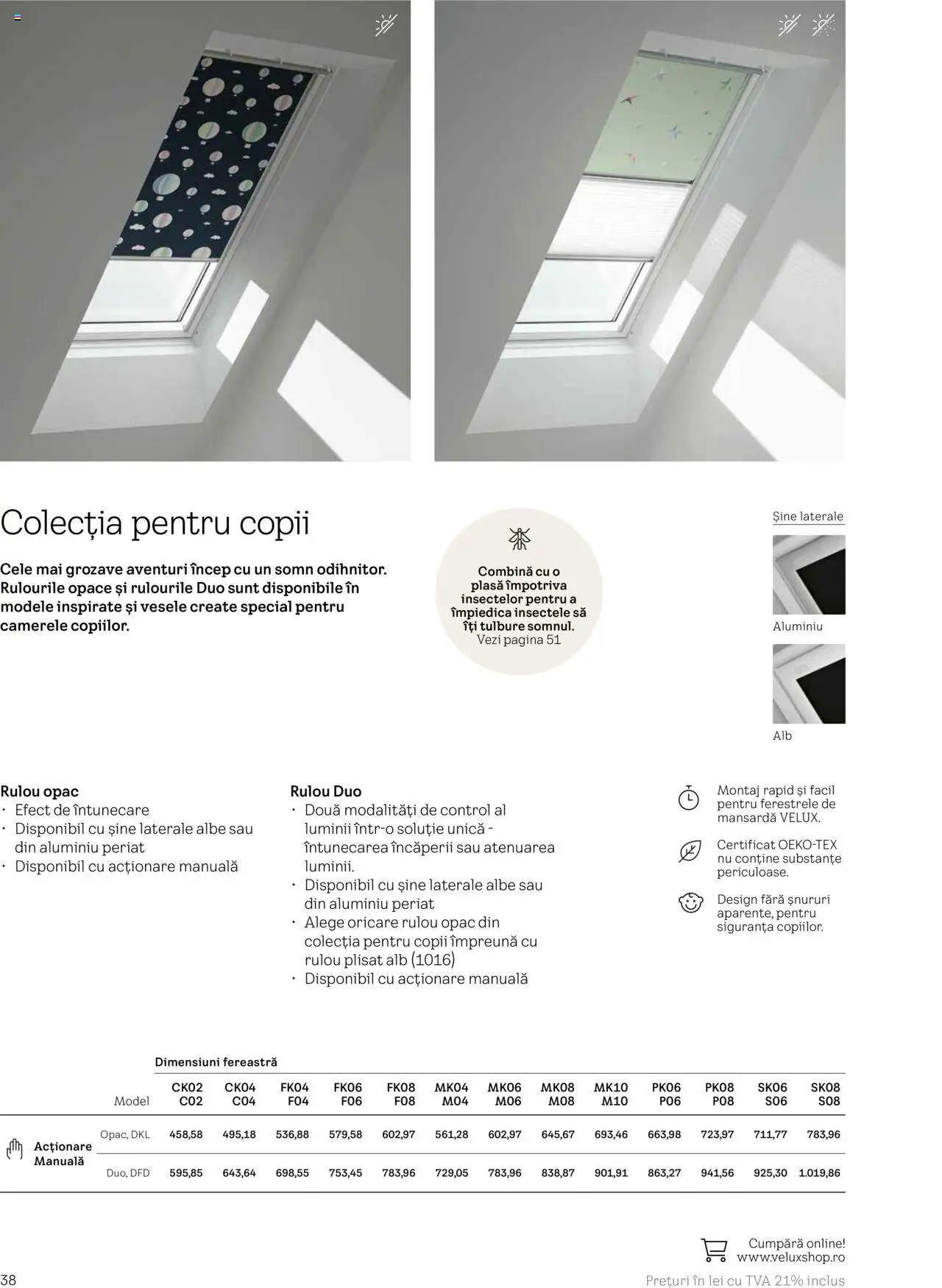 Velux catalog - Rulouri şi rolete – valabil de la 25.02.2025 | Pagină: 38 | Produse: Fereastră